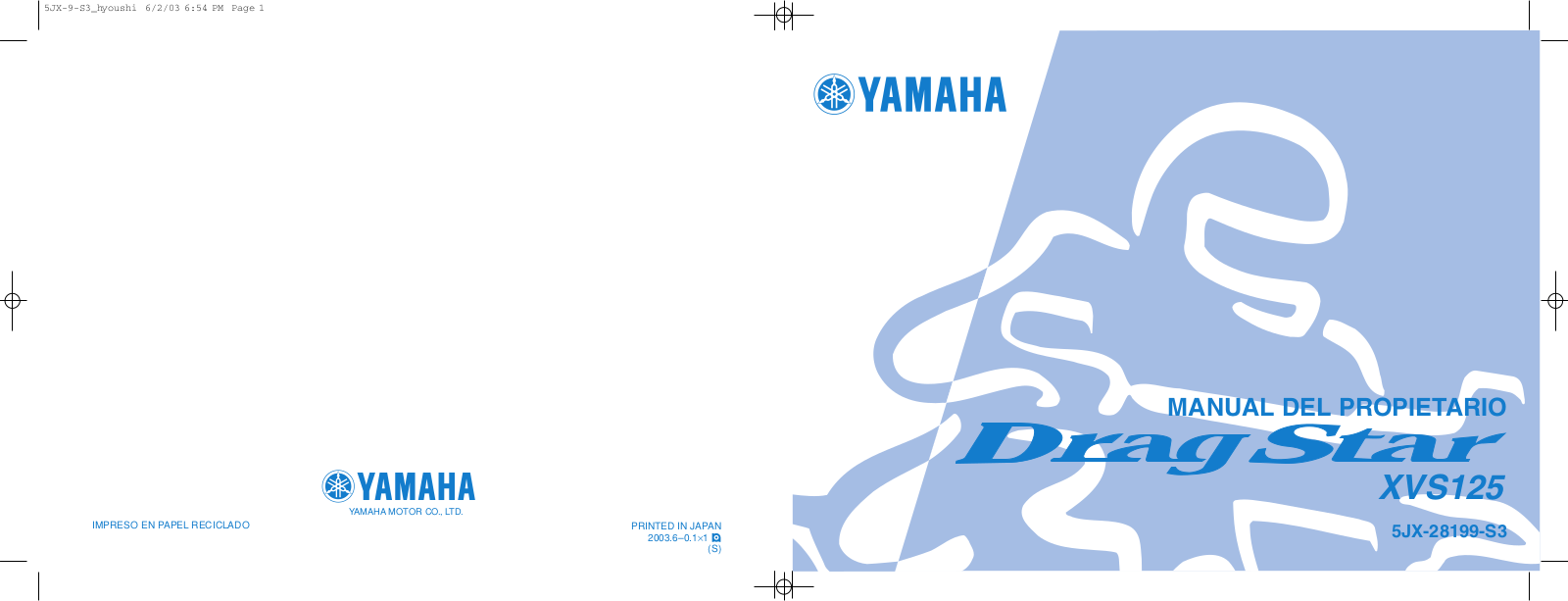 Yamaha XVS125 (2004) User Manual