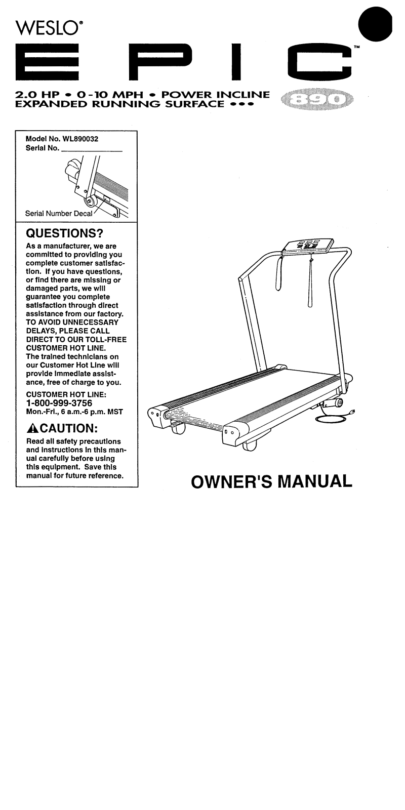 Weslo WL890032 Owner's Manual