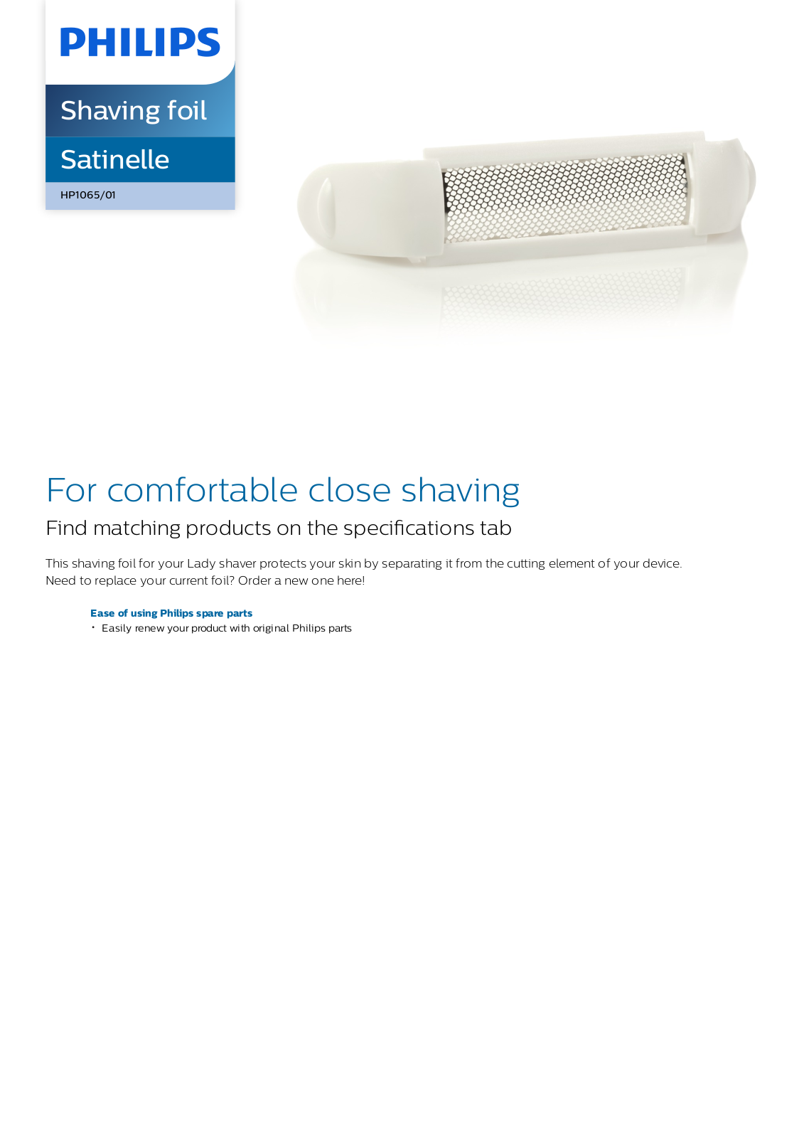 Philips HP1065/01 leaflet - ManualMachine.com
