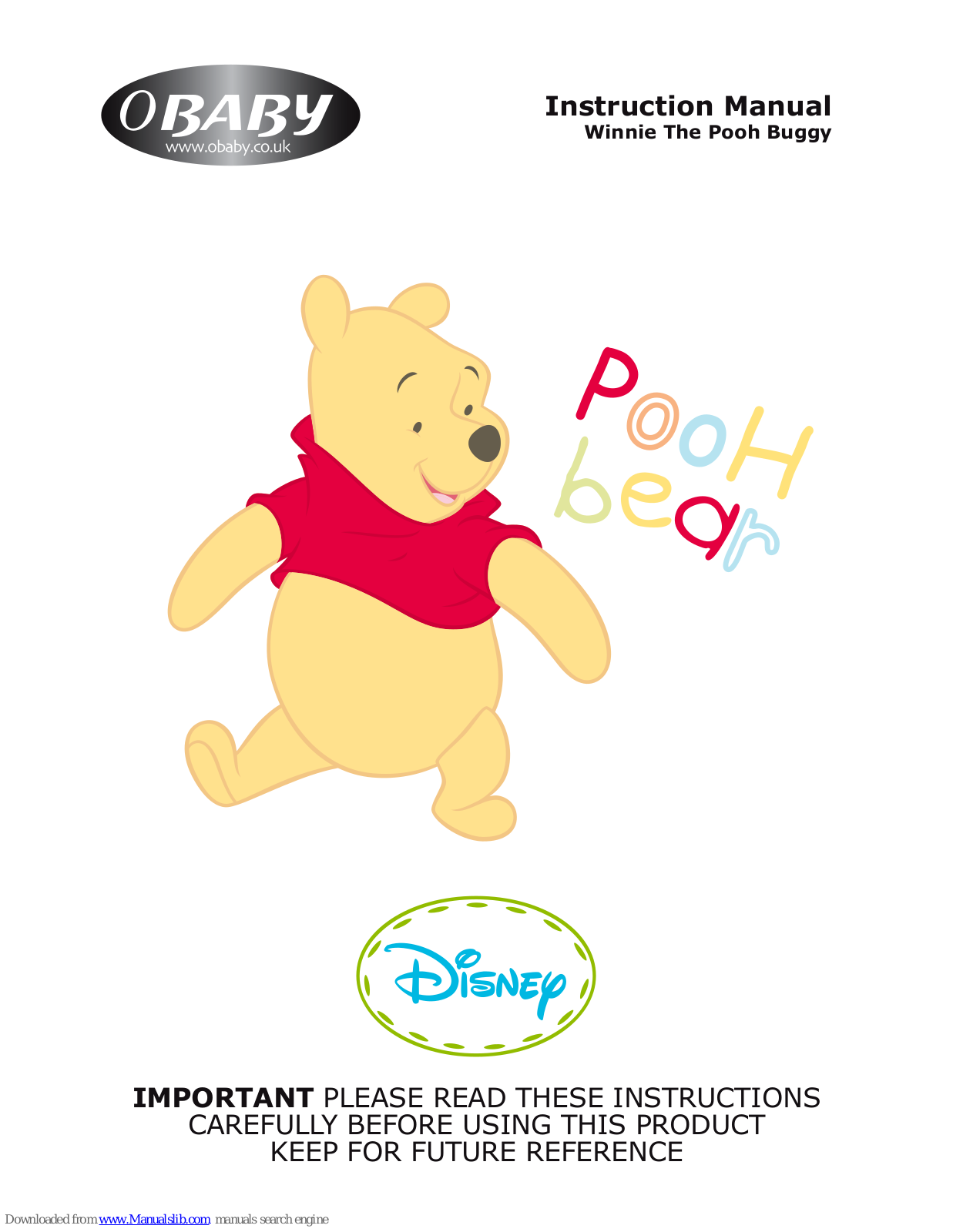 OBaby Disney Winnie The Pooh Buggy Instruction Manual