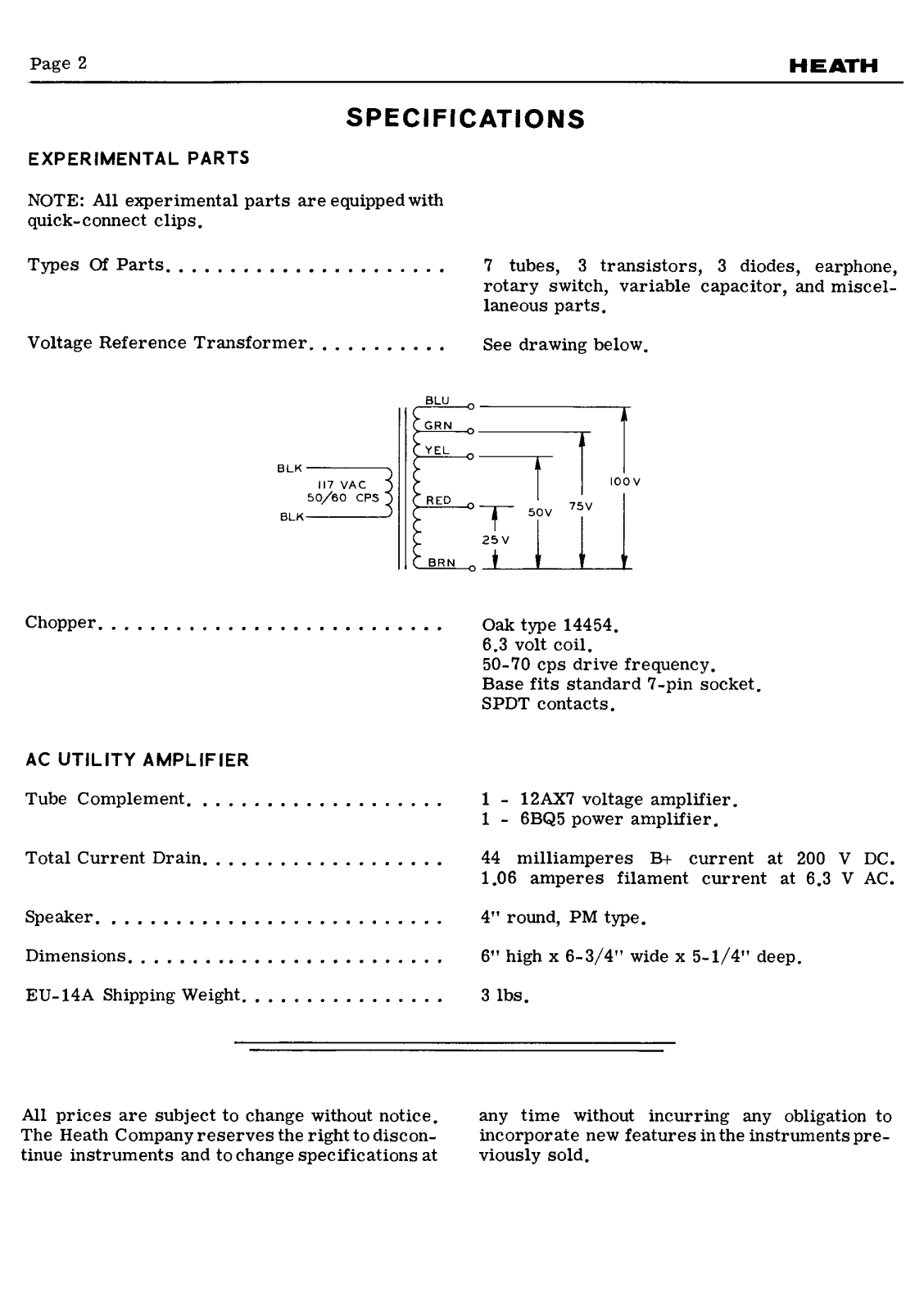 Heathkit EU-14A Schematic