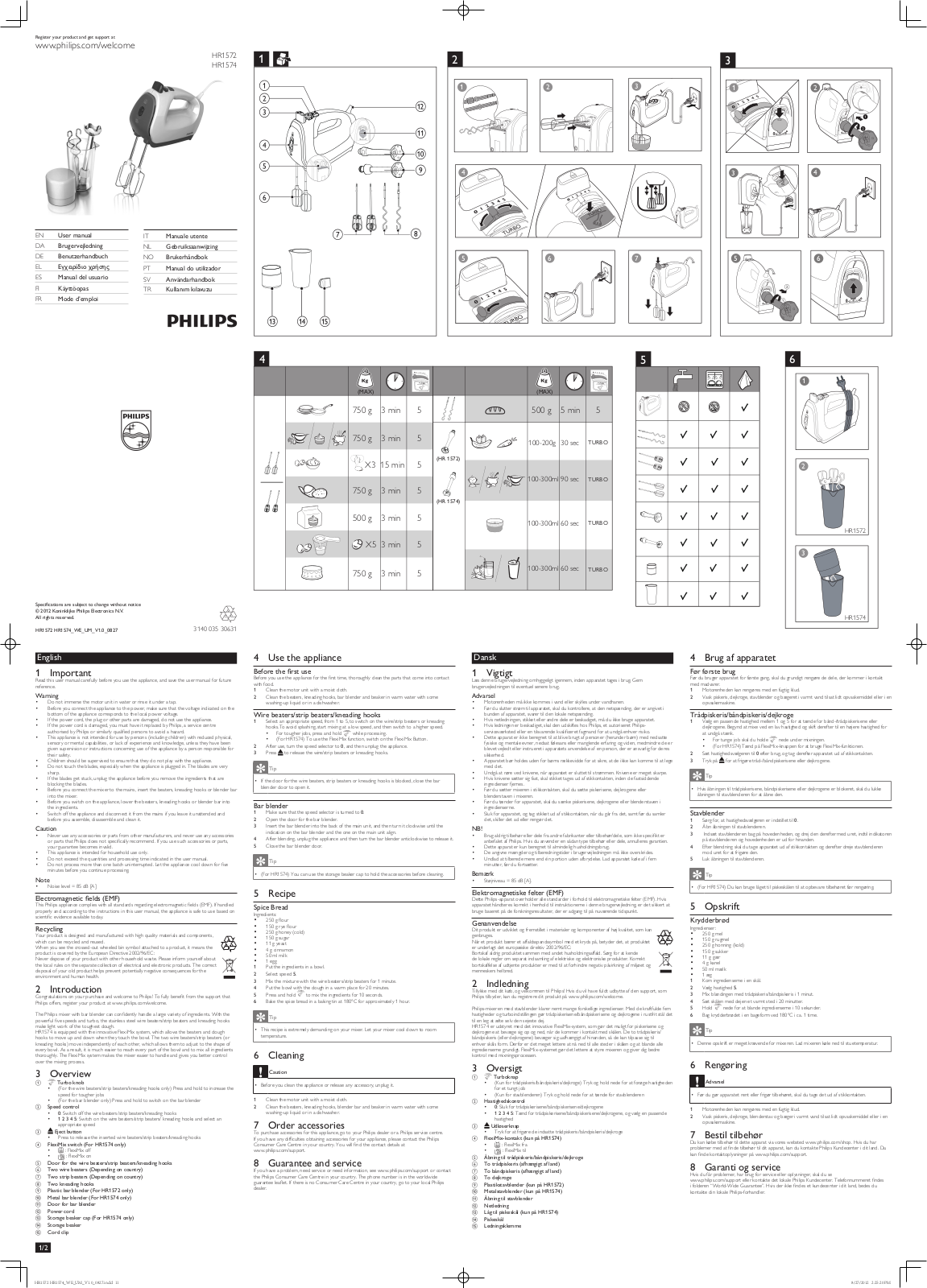 Philips HR 1572 User Manual