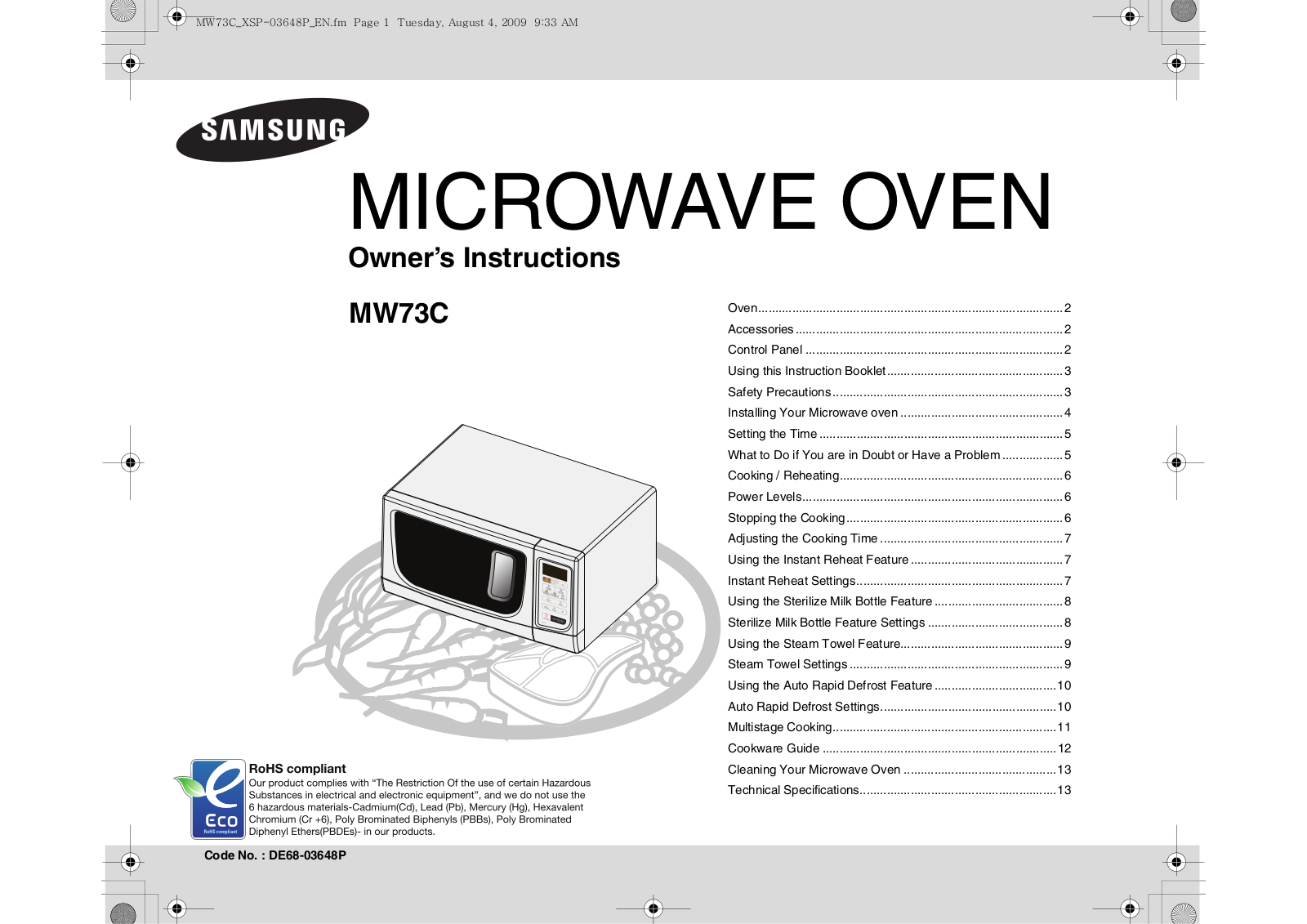 Samsung MW73C User Manual