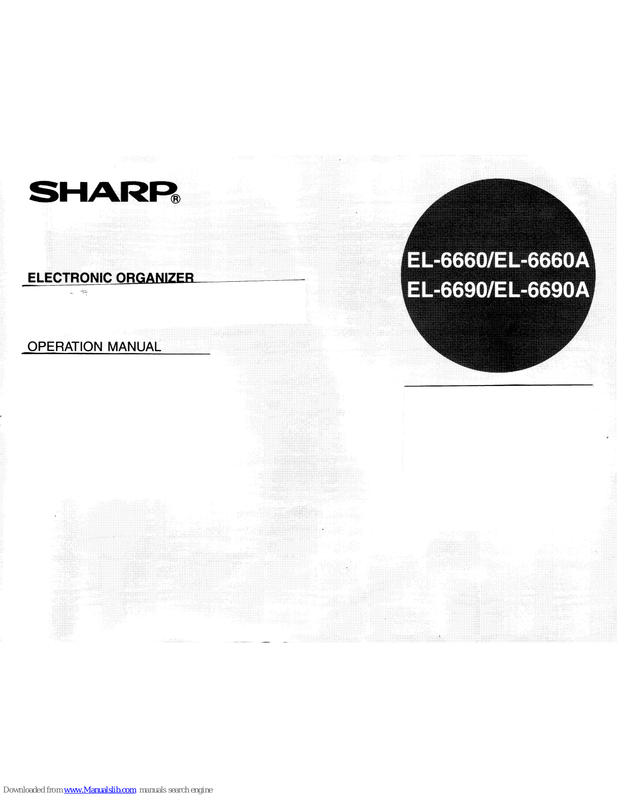 Sharp EL-6660, EL-6690, EL-6660A, EL-6690A Operation Manual