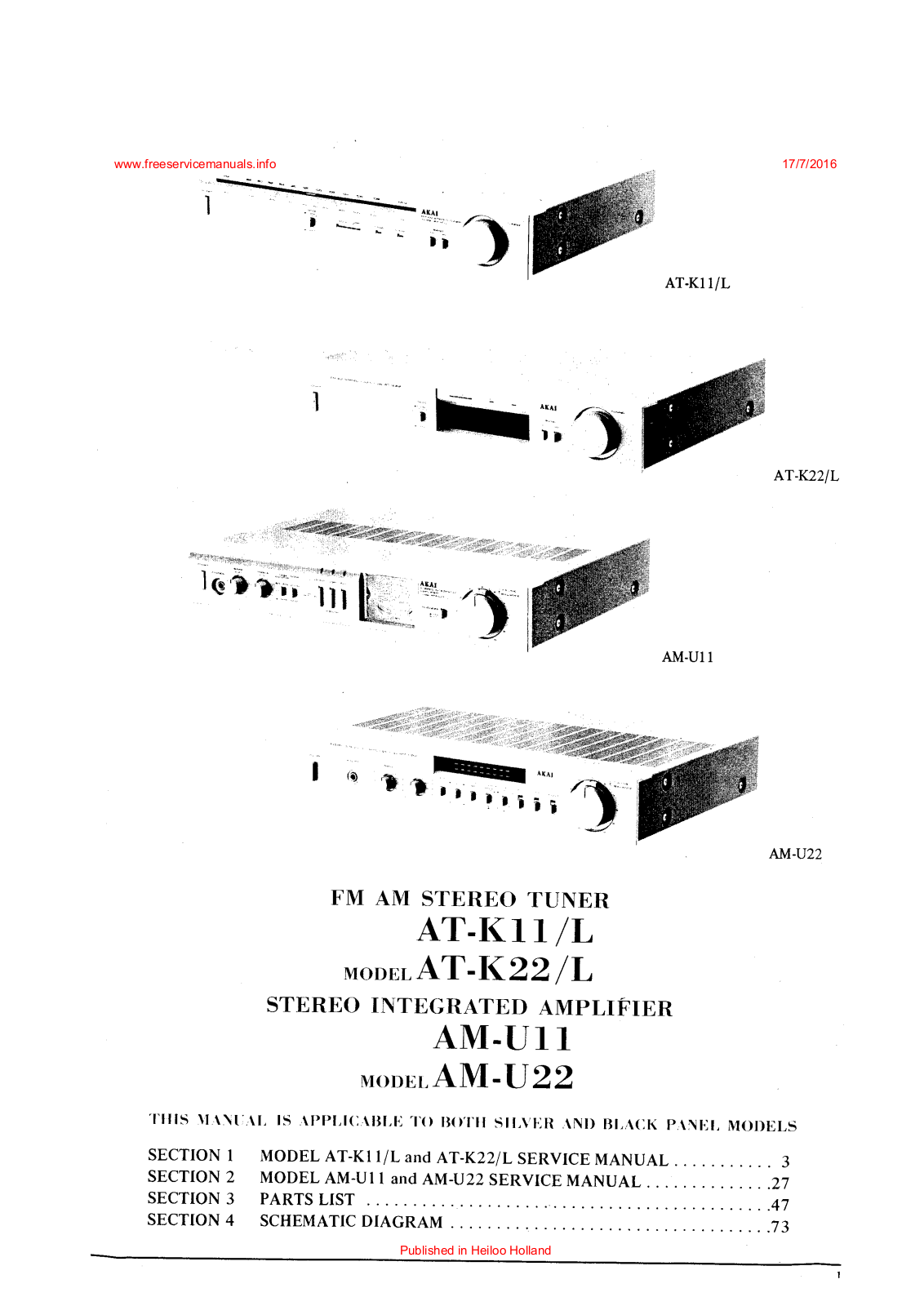 Akai AM-U11L, AT-K22 Schematic