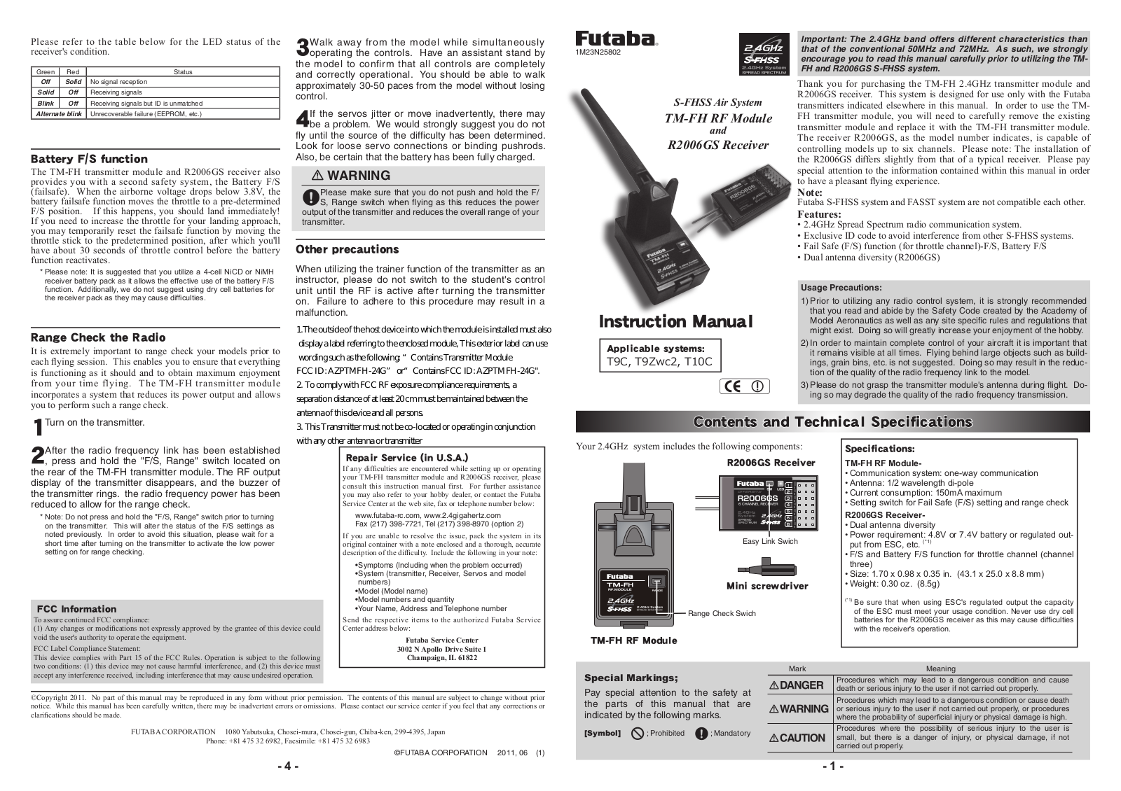 Futaba TMFH-24G User Manual