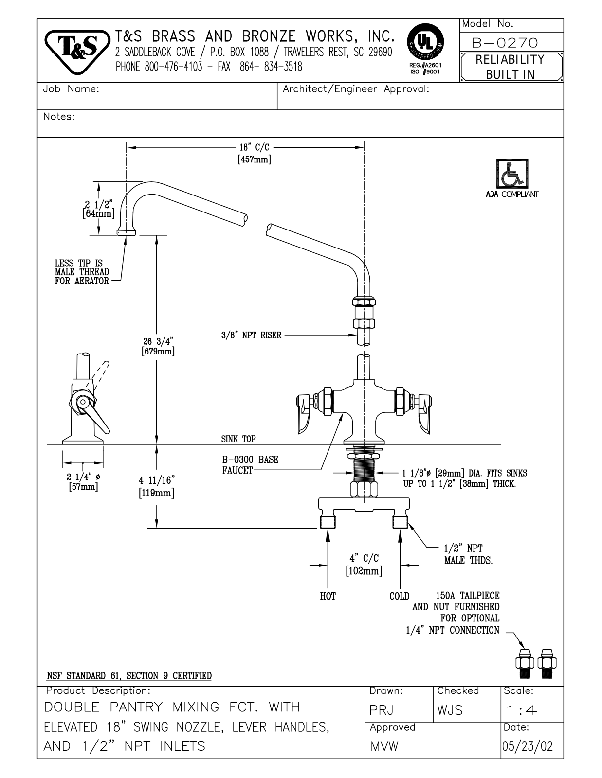 T & S Brass & Bronze Works B-0270 General Manual