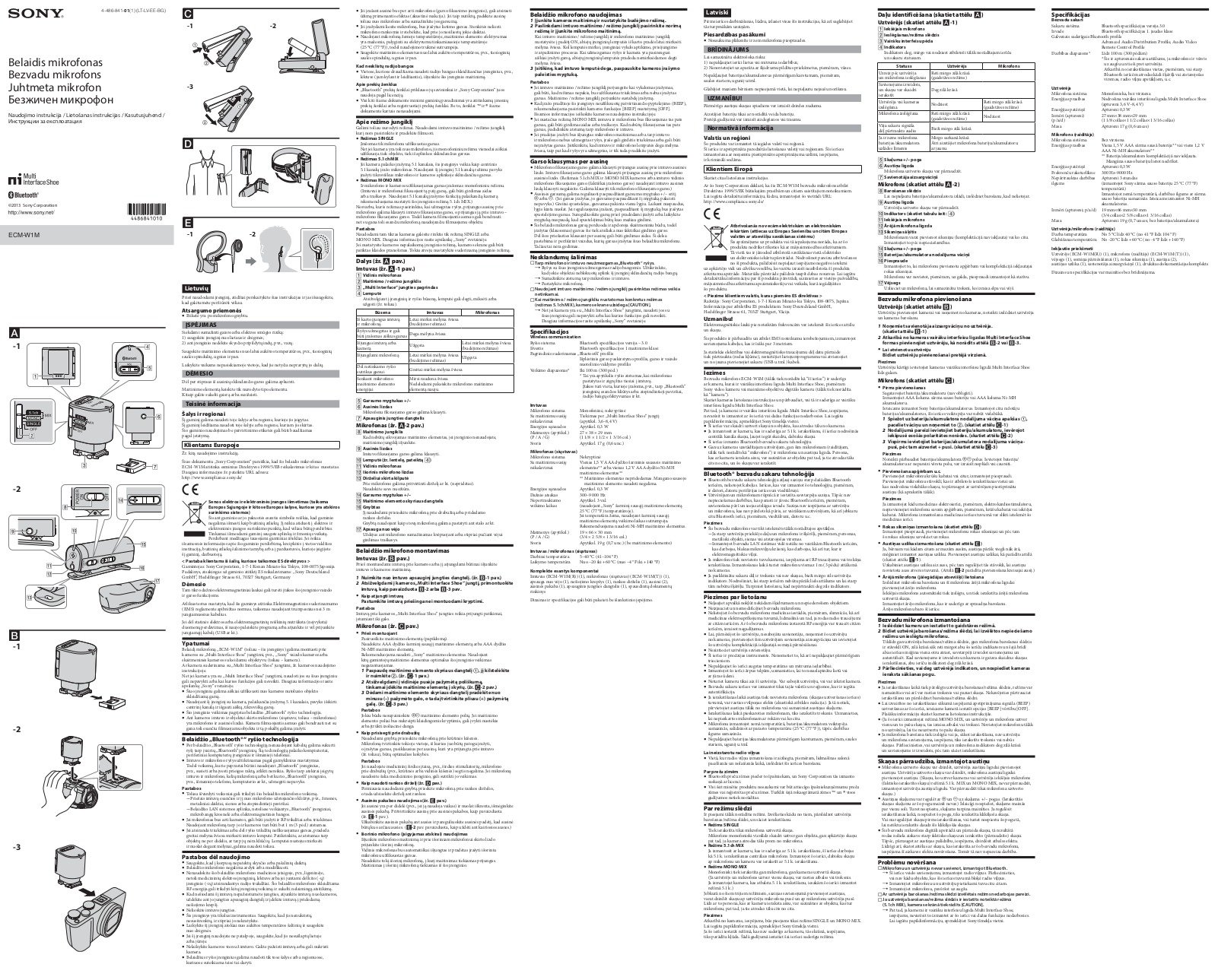 Sony ECM-W1M User manual