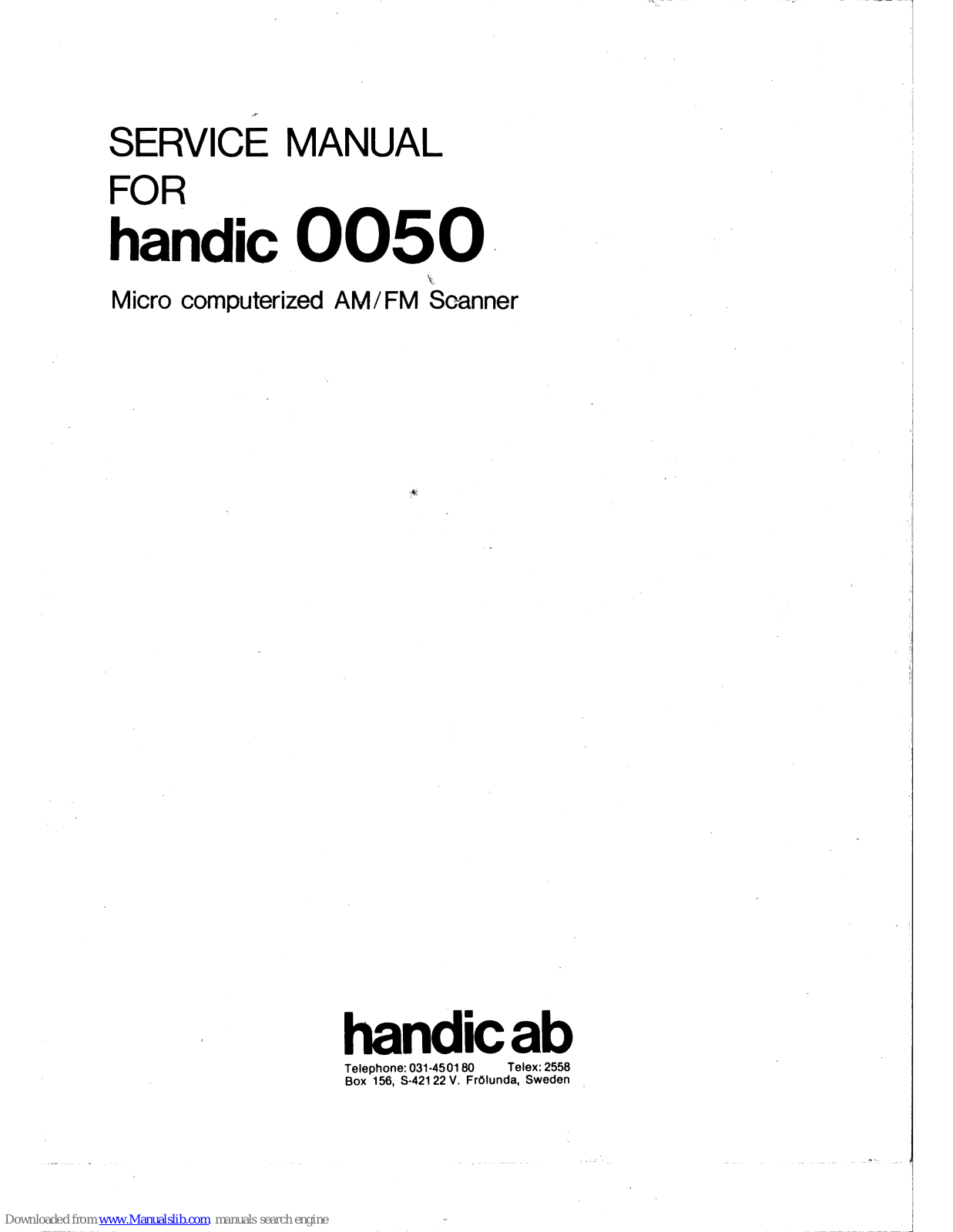 Handic 0050 Service Manual