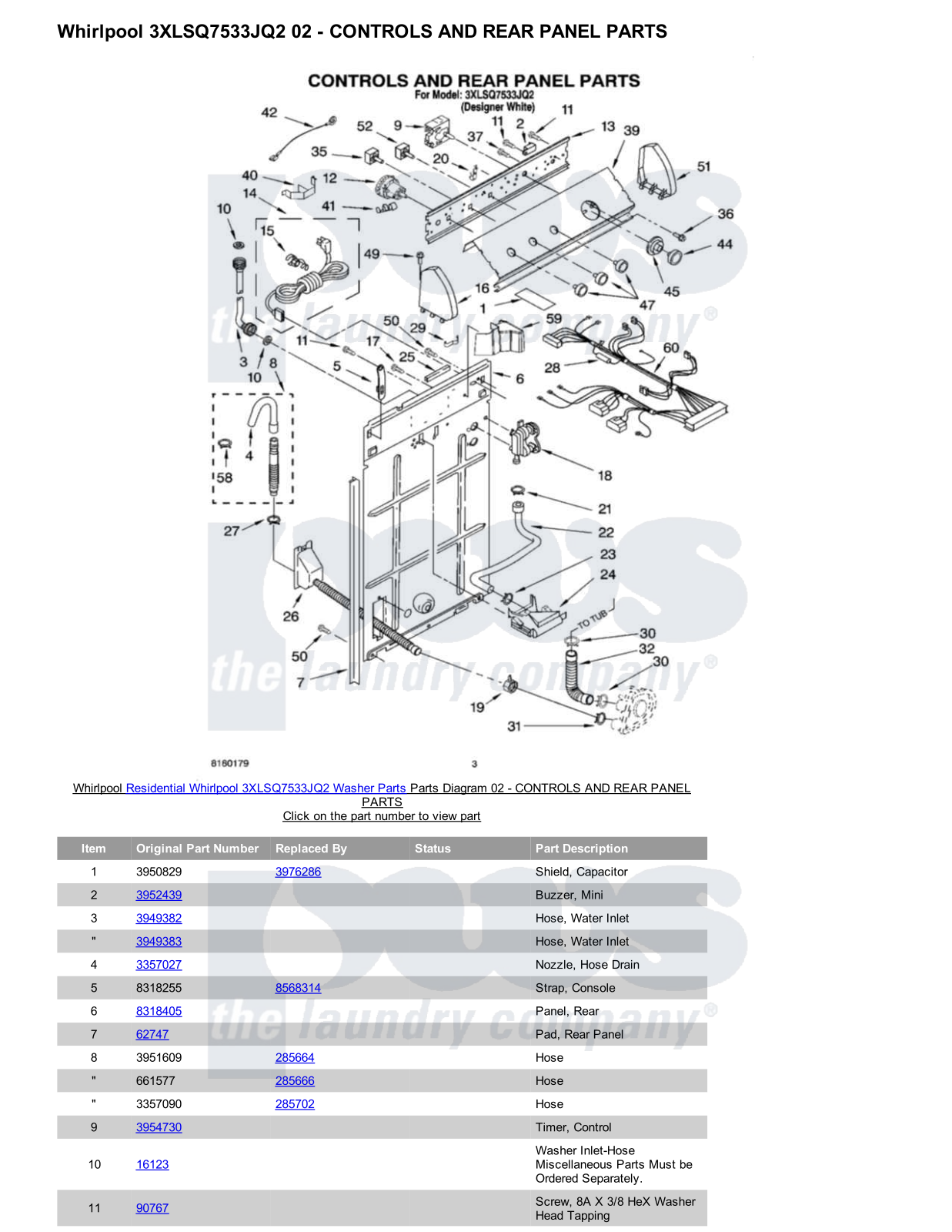 Whirlpool 3XLSQ7533JQ2 Parts Diagram