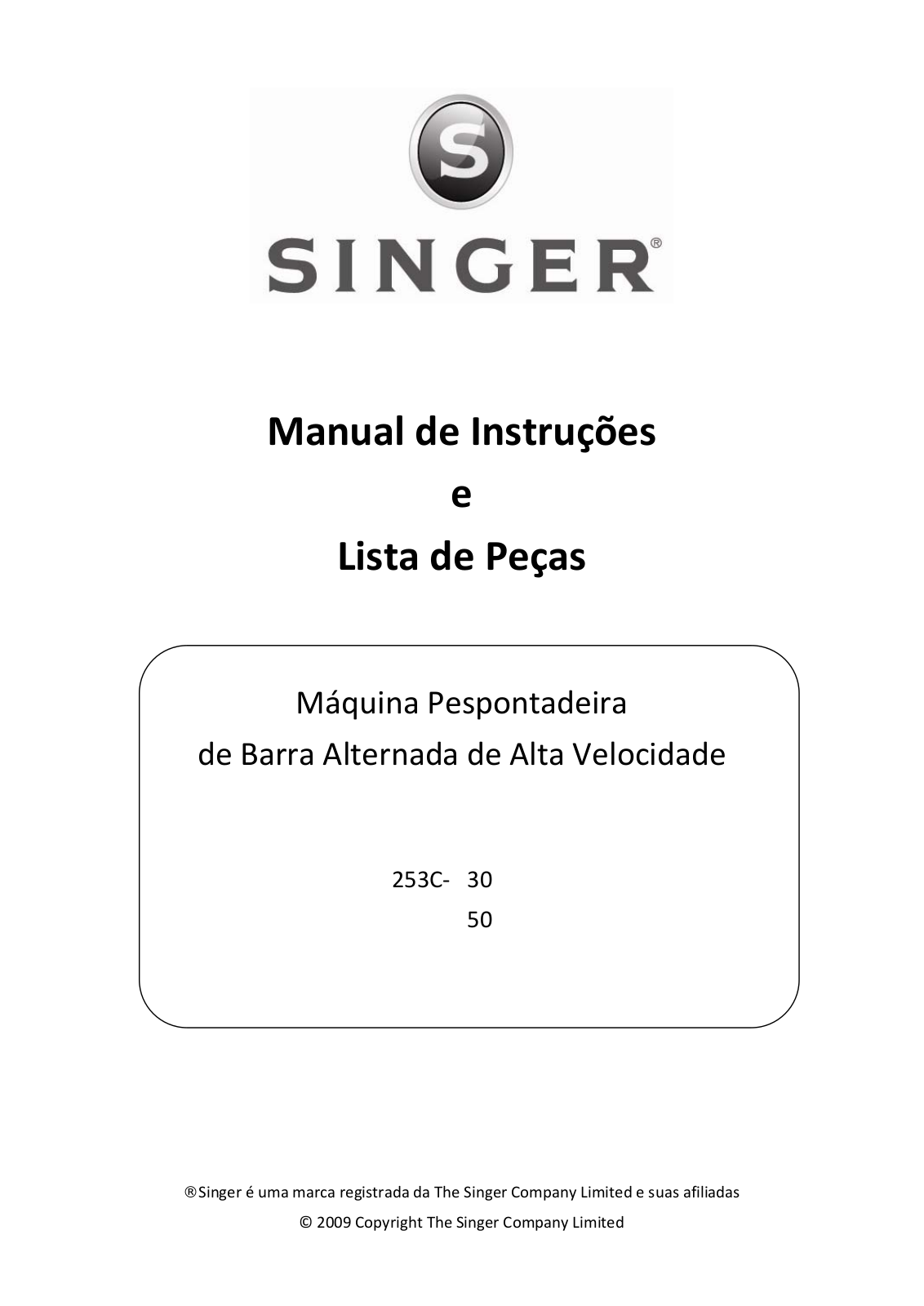 Singer 253C-50, 253C-30 User Manual