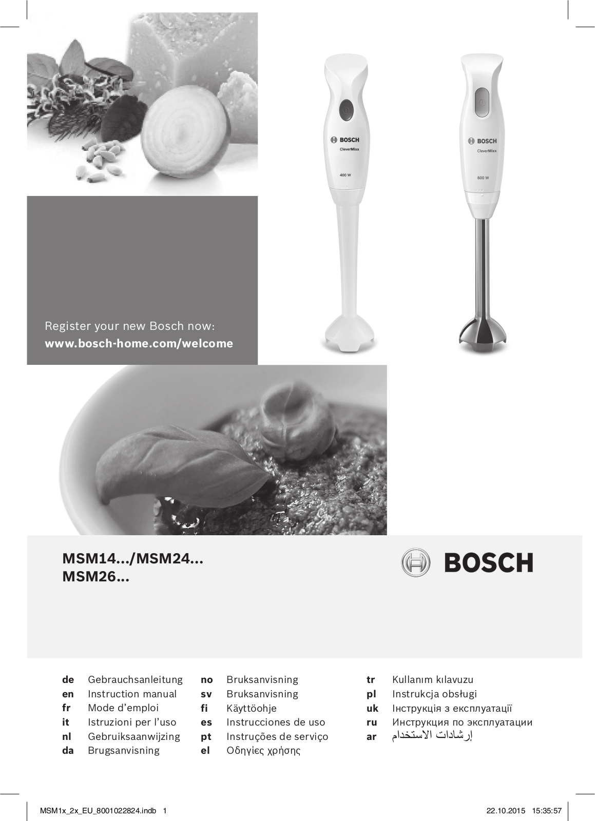 Bosch MSM 26500 User Manual