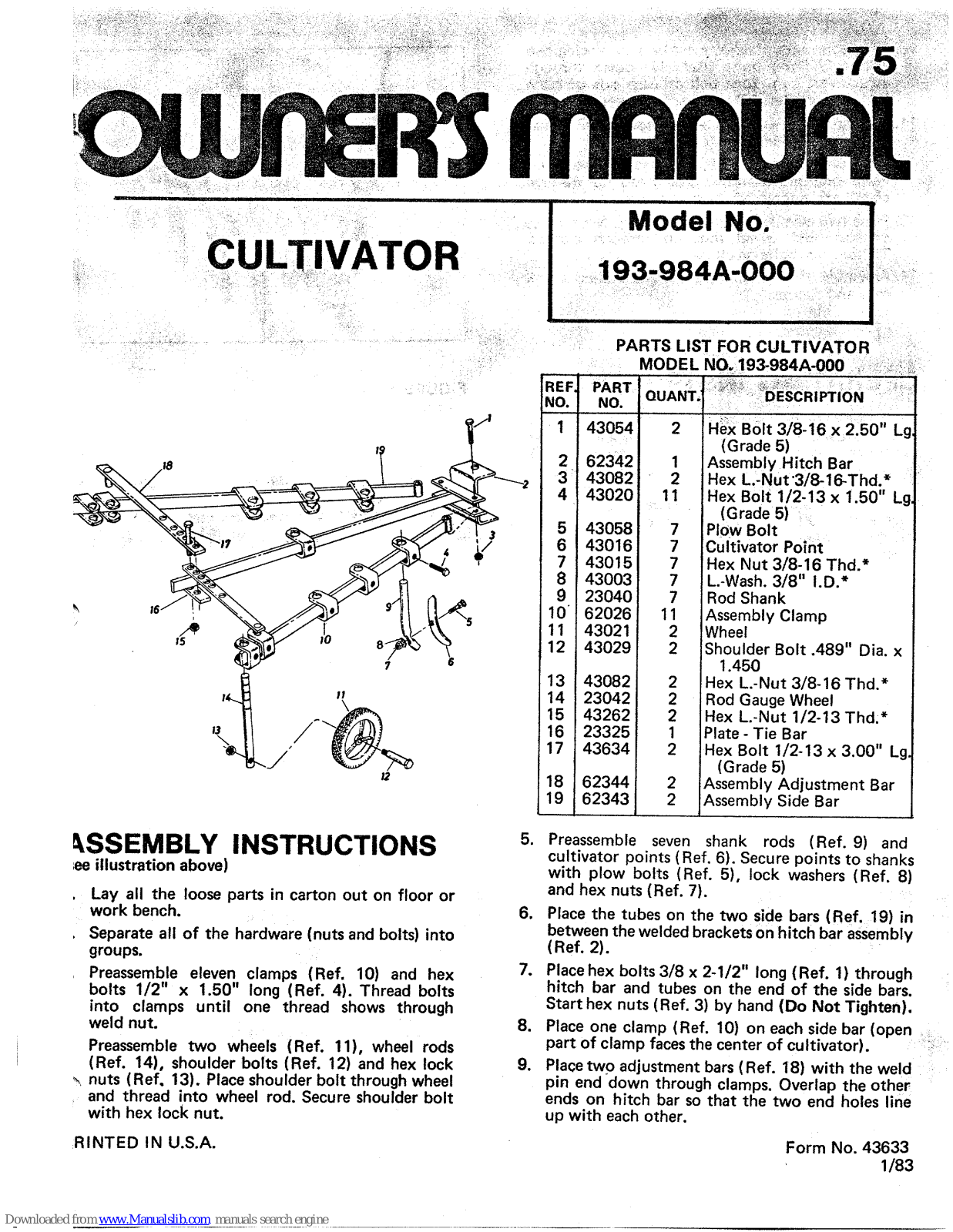 MTD 193-984A-000 Owner's Manual