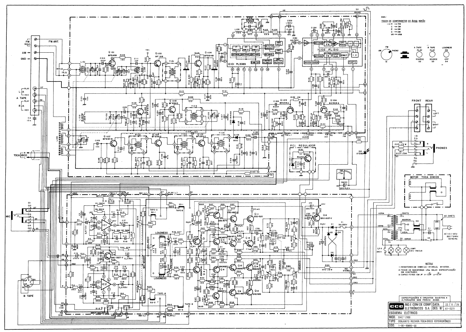 CCE SHC-2100 Schematic