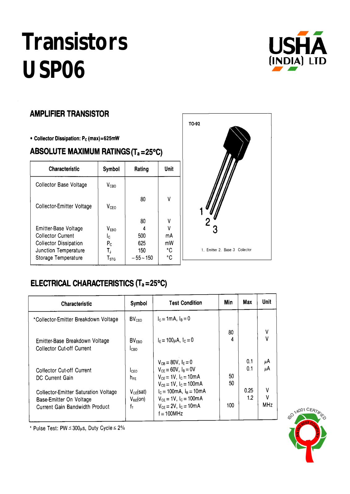 USHA USP06 Datasheet