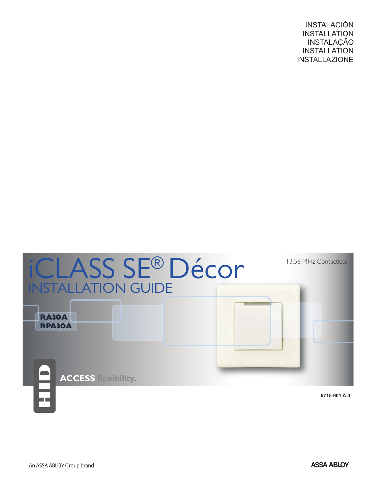 HID Global MCLASSRPA30A, ICLASSRA30A User Manual