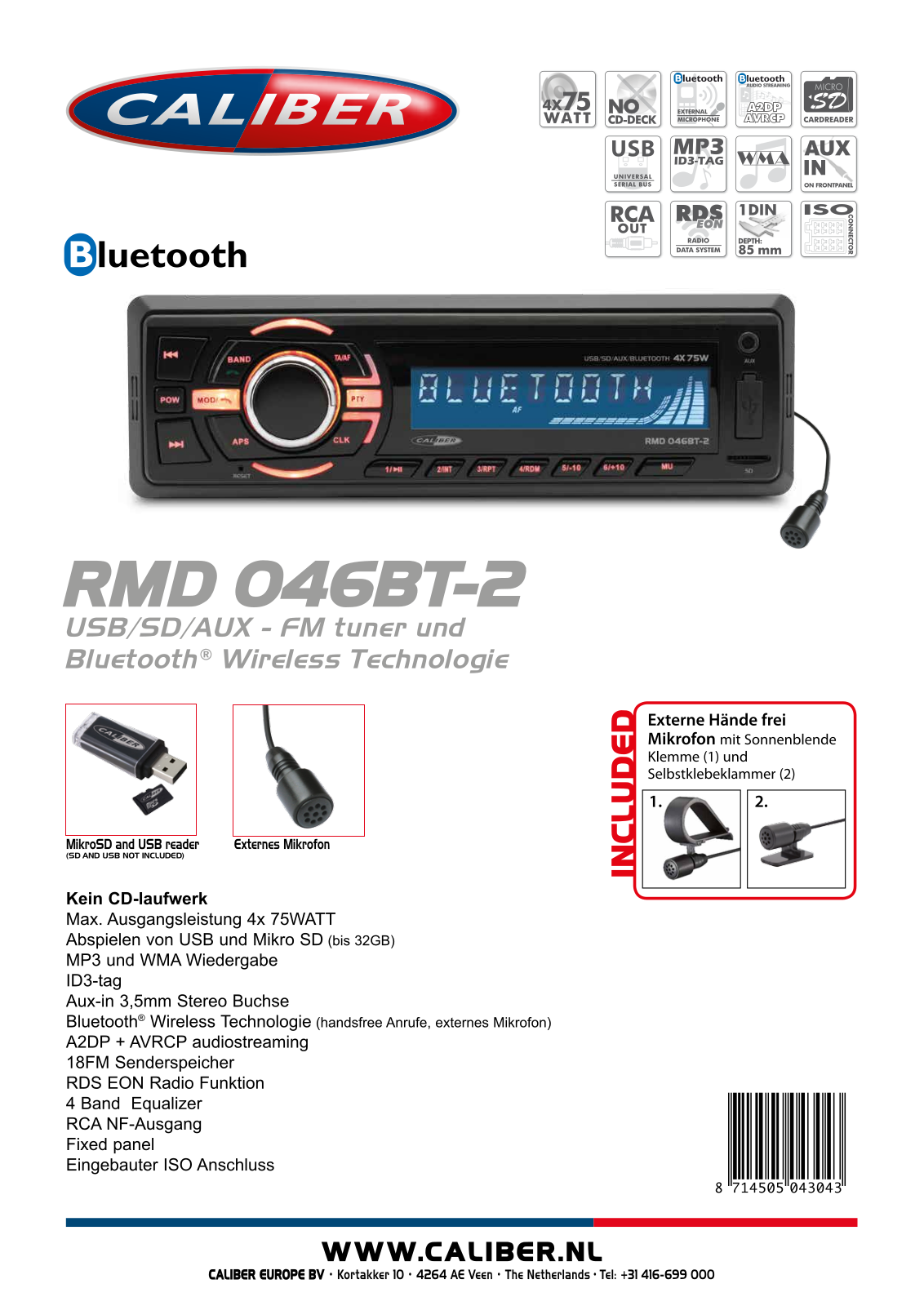 Caliber RMD046BT-2 User Manual