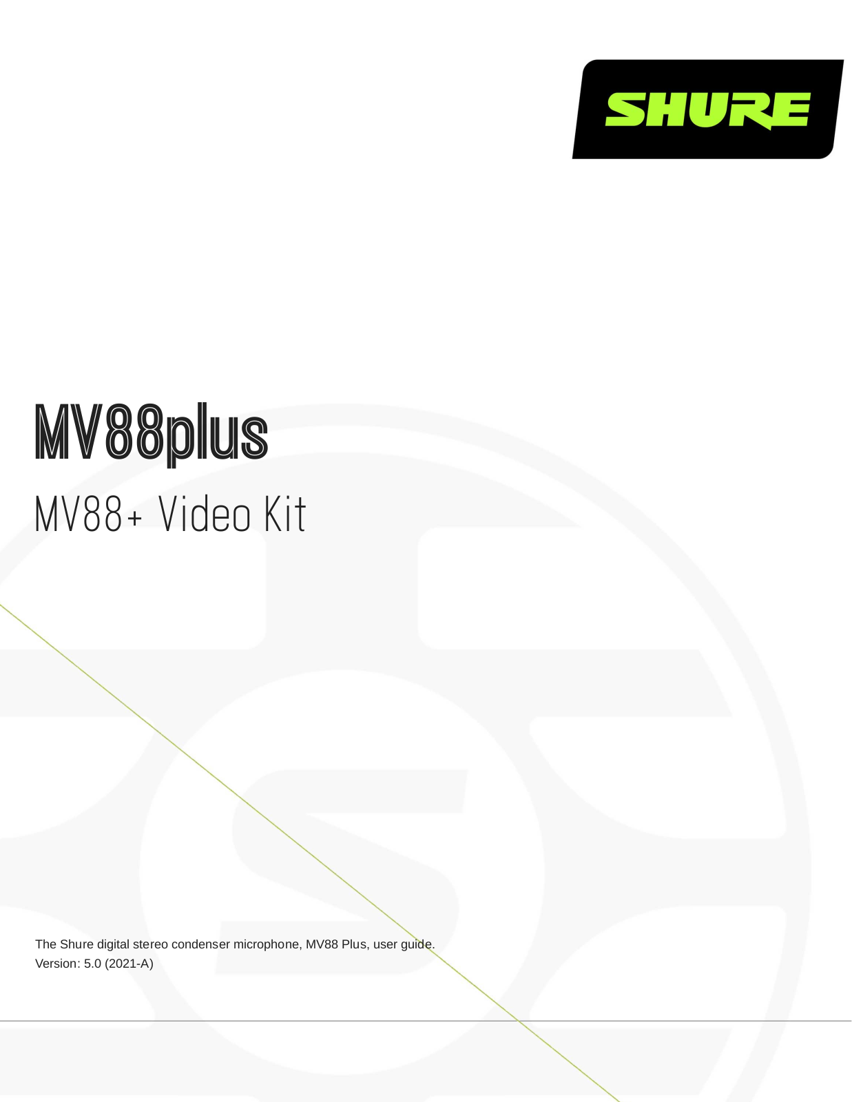 Shure MV88plus Owner's Manual