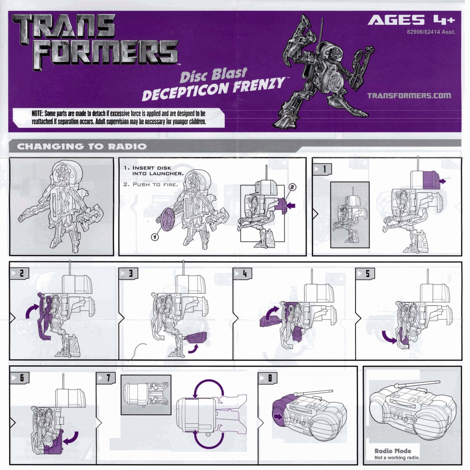 HASBRO Transformers Disc Blast Decepticon Frenzy User Manual