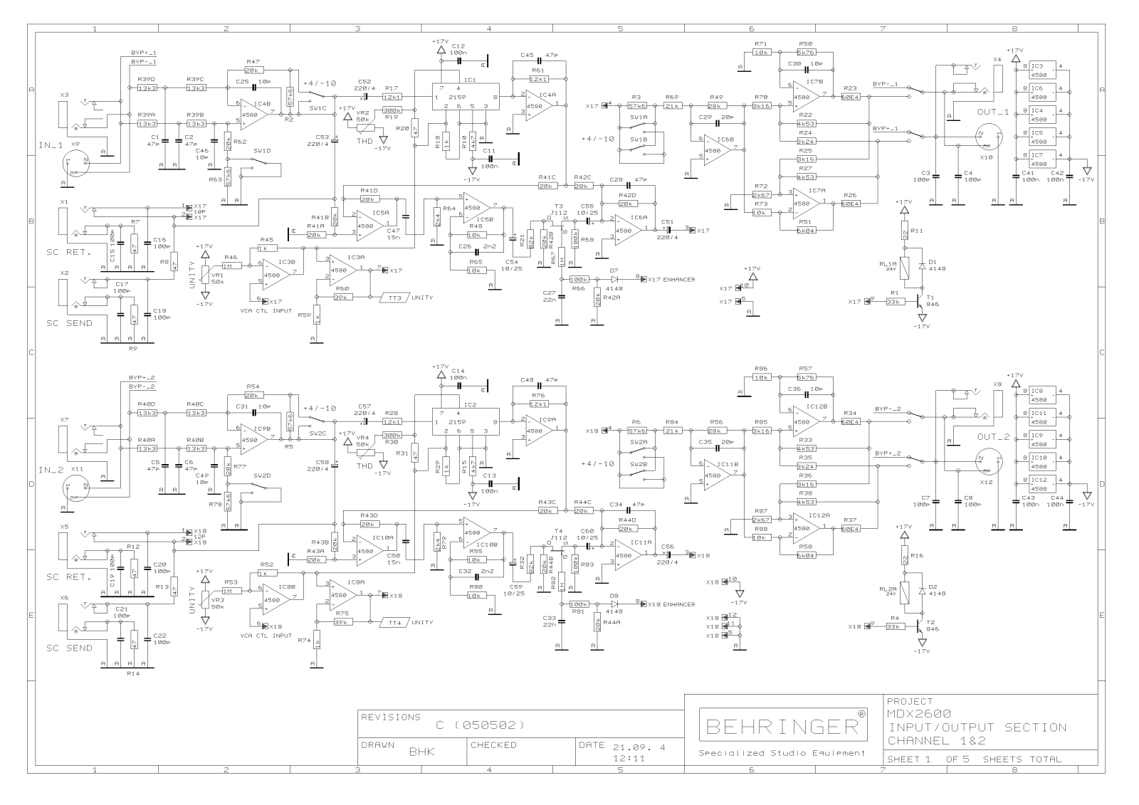 Behringer MDX-2600 Schematic