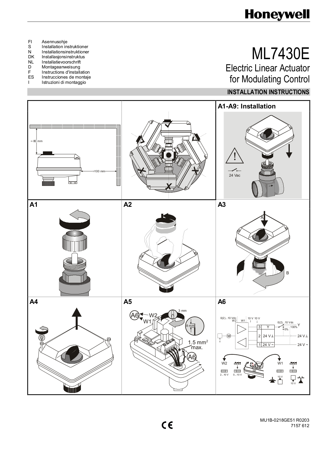 HONEYWELL ML7430E User Manual