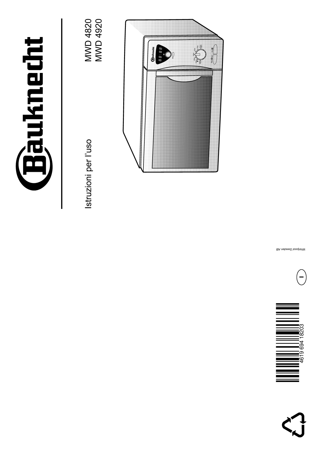 Whirlpool MWD 4820/WS/CH User Manual