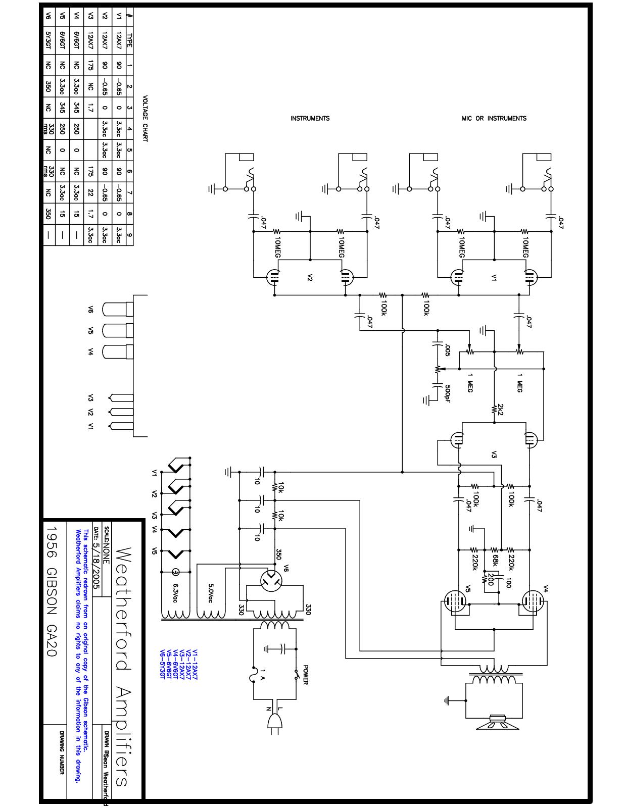 Weatherford 1956 GA20 Schematic