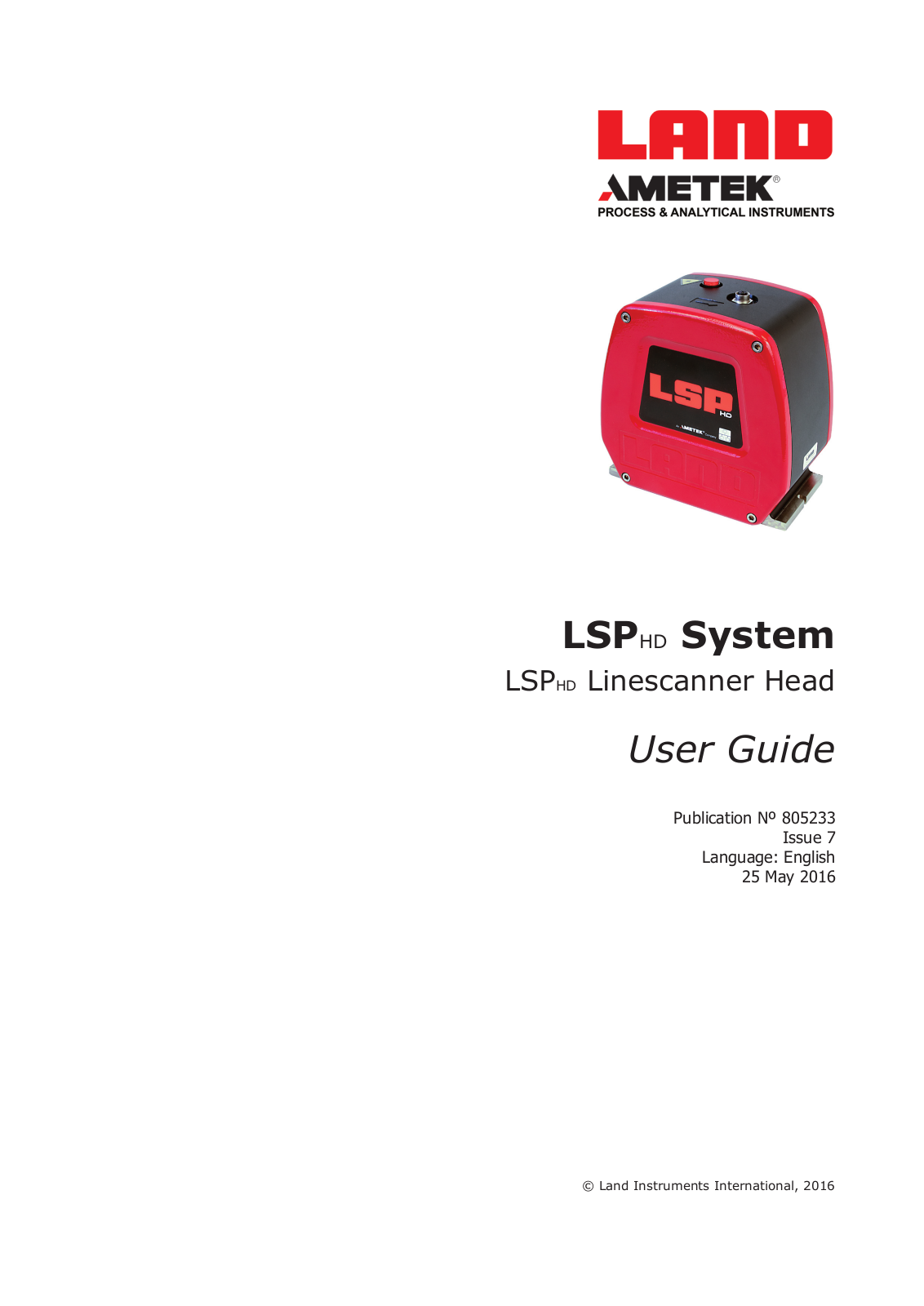 Ametek LSP HD 71, LSP HD 5FL, LSP HD 10, LSP HD 11, LSP HD 5 User Manual