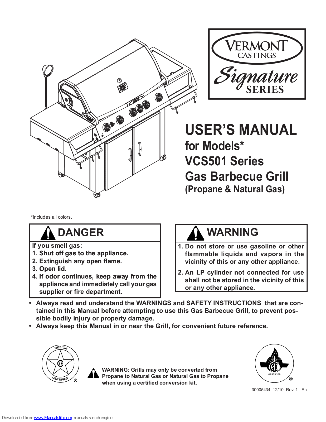 Vermont Castings Signature VCS501 Series User Manual