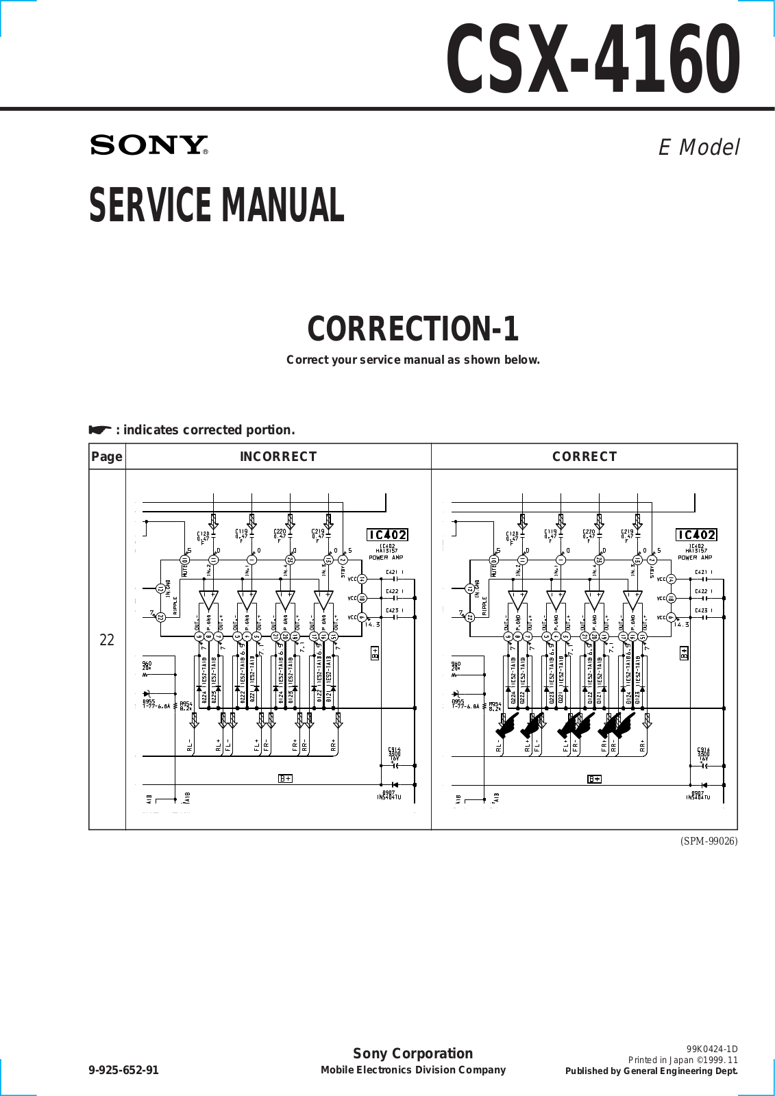 Sony CSX-4160 Service Manual