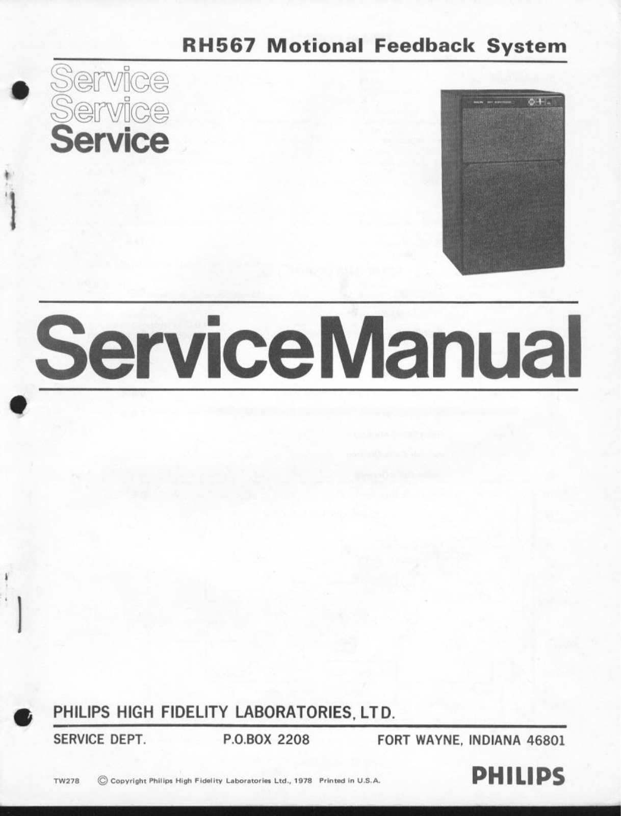 Philips 22-AH-567 Service Manual