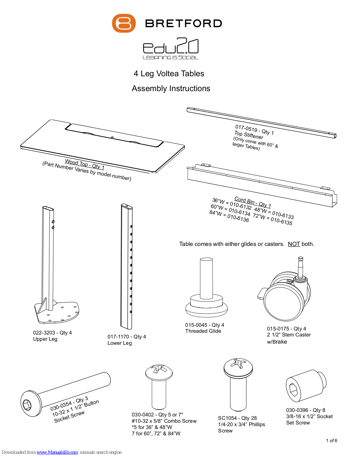 Bretford Edu 2.0 Assembly Instructions Manual