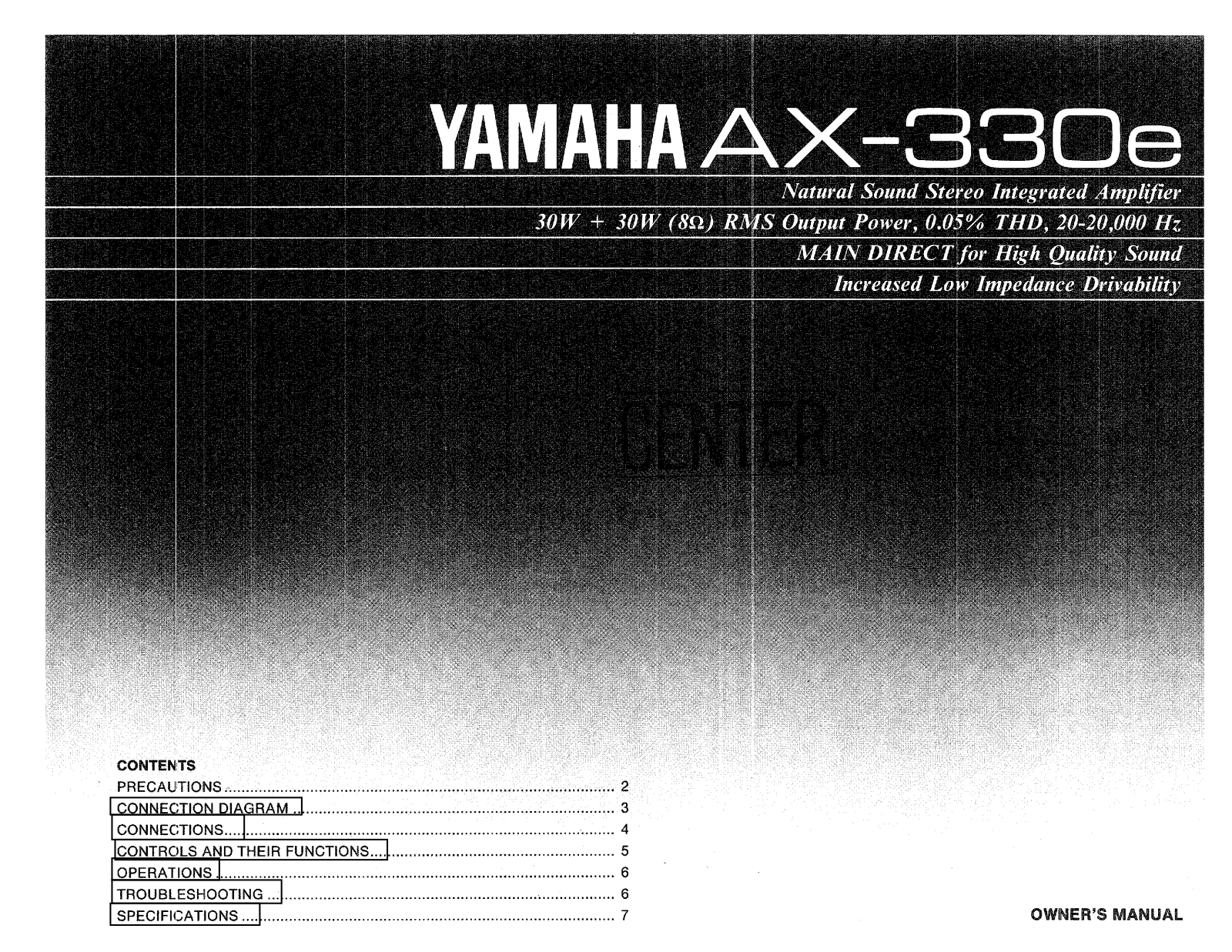 Yamaha AX-330E User Manual