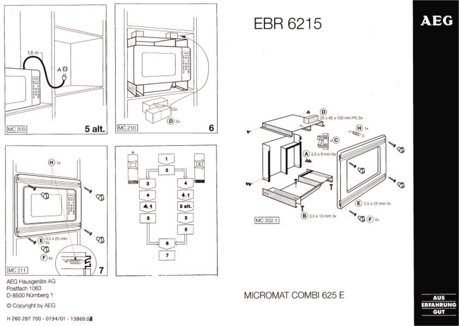 AEG EBR6215 M, EBR6215 W, EBR6215 D, EBR6215 B User Manual