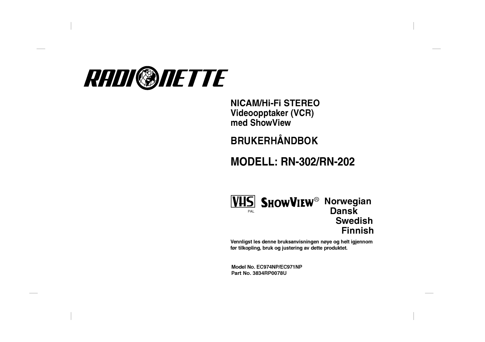 Radionette RN-302, RN-202 User Manual