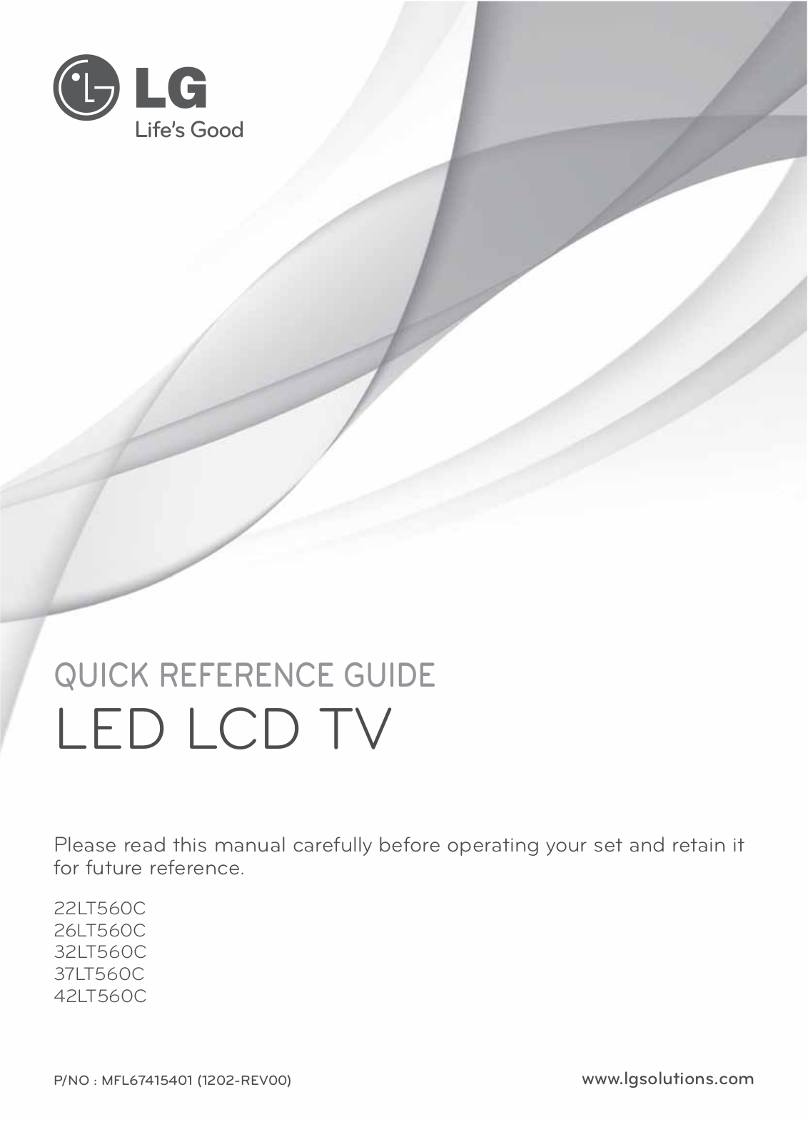 LG 37LT560CUA, 42LT560CUA User Manual