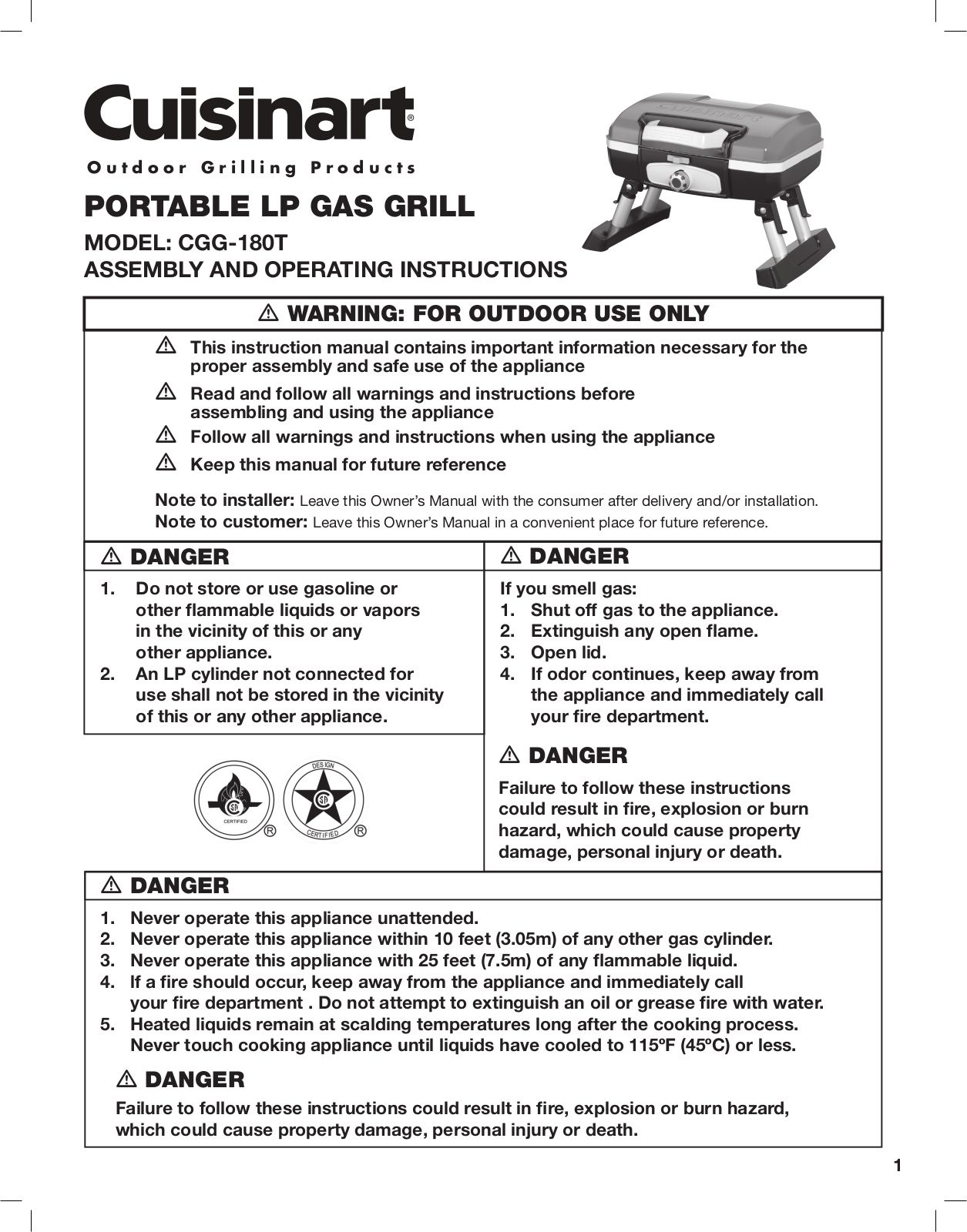 Cuisinart CGG-180T User Manual