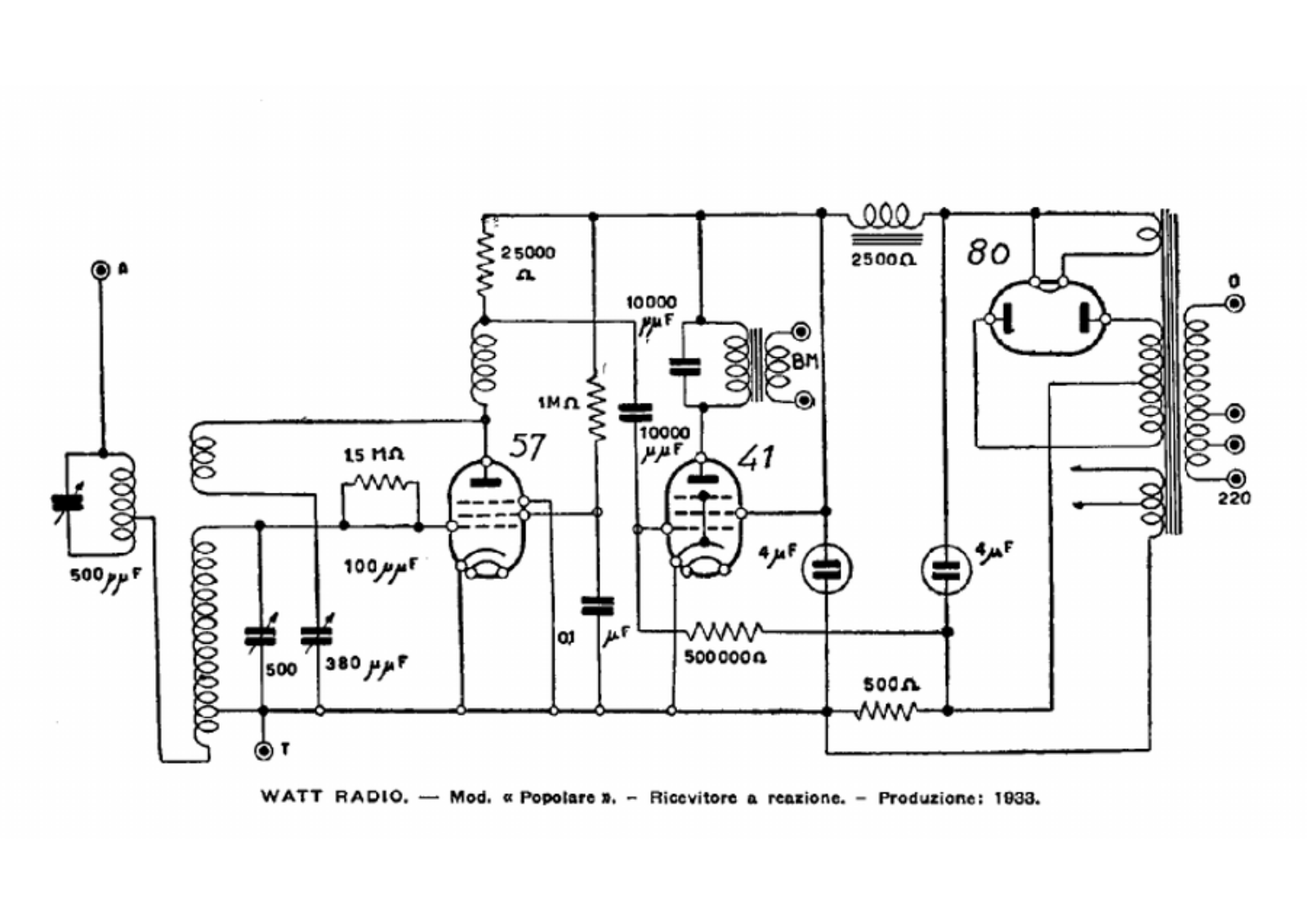 Watt Radio popolare schematic