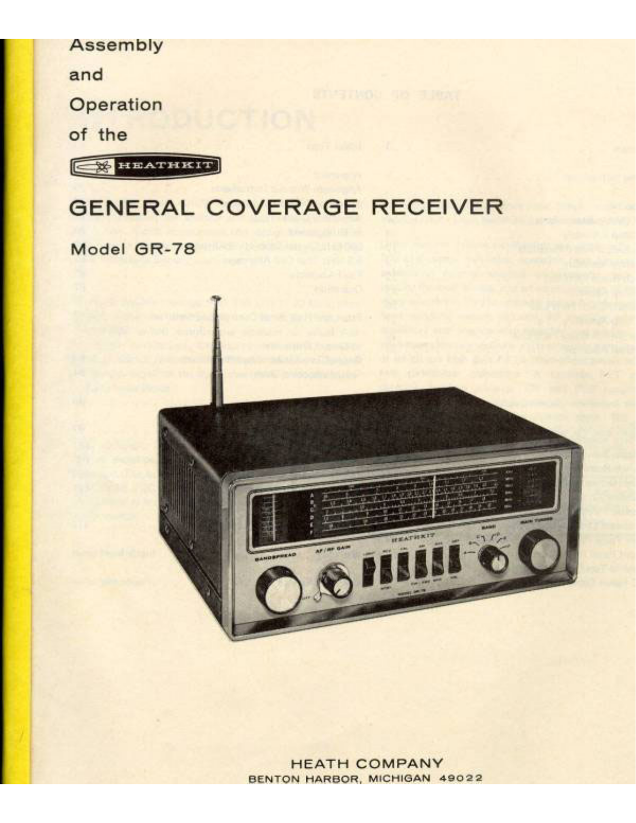 Heath Heathkit GR-78 Operating Manual