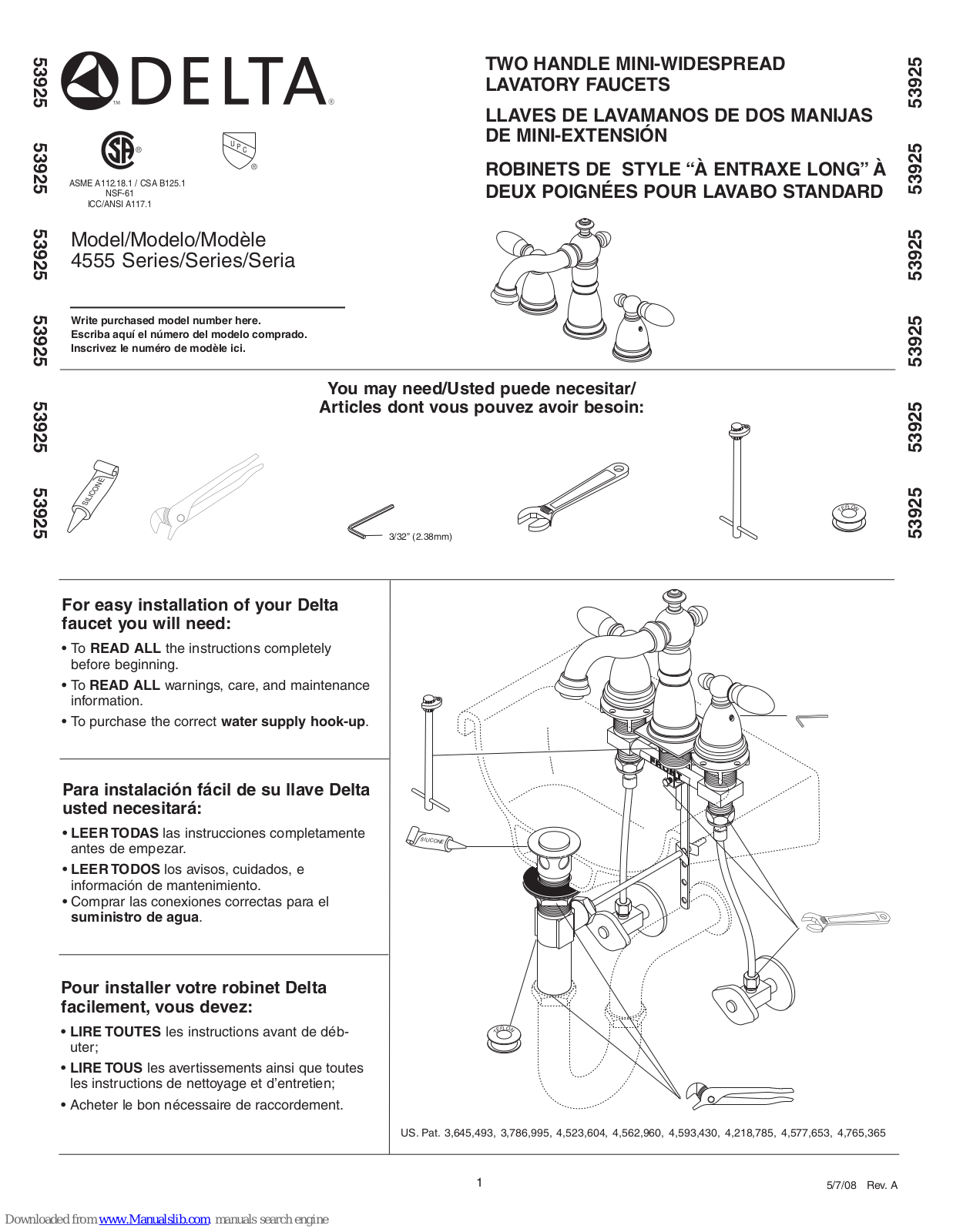 Delta 4555 Series Installation Manual