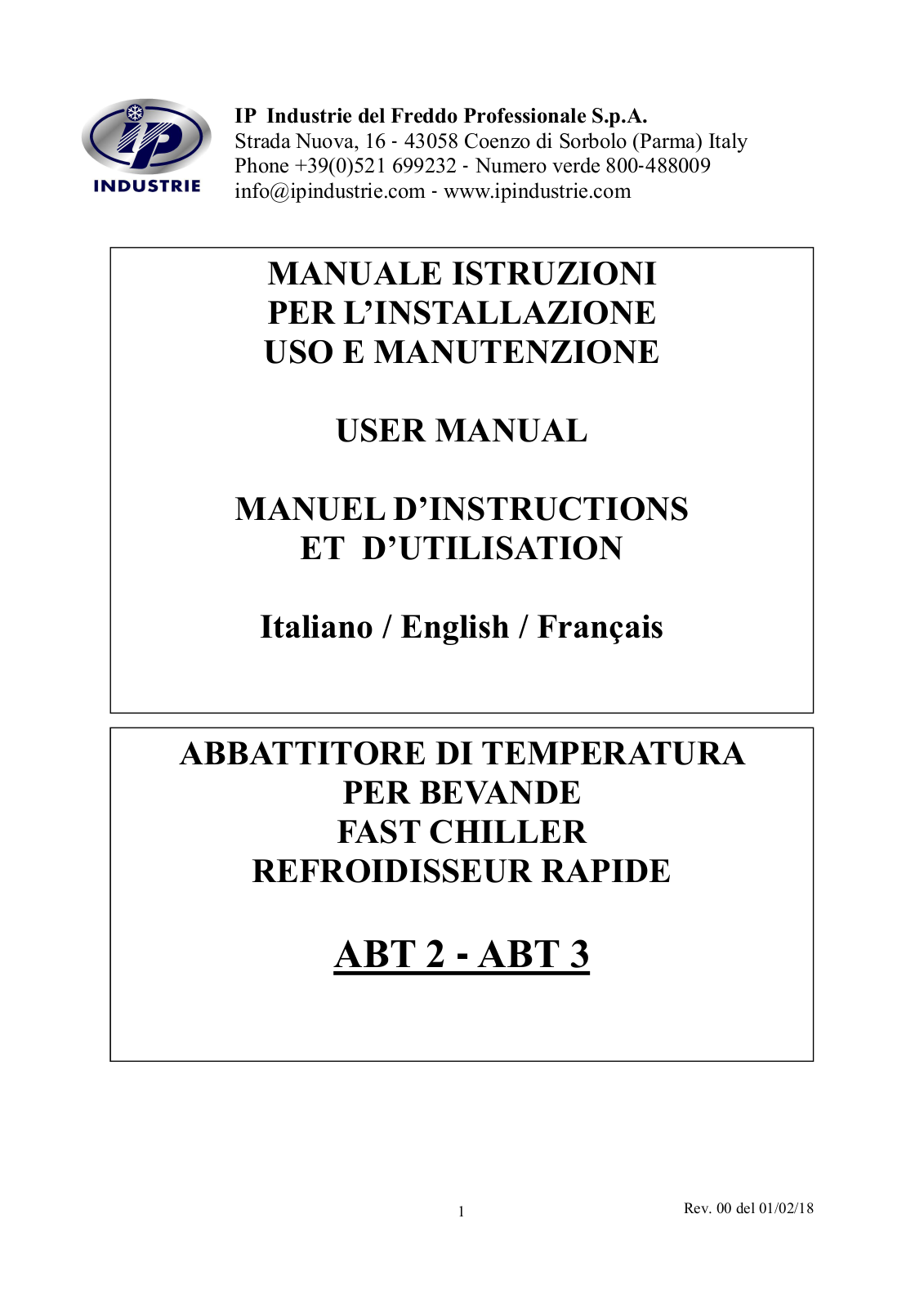 IP Industrie ABT 2, ABT 3 User Manual