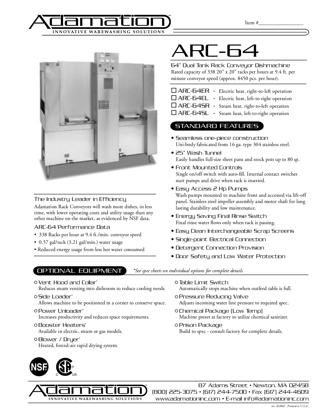 Adamation ARC-64SL, ARC-64 User Manual