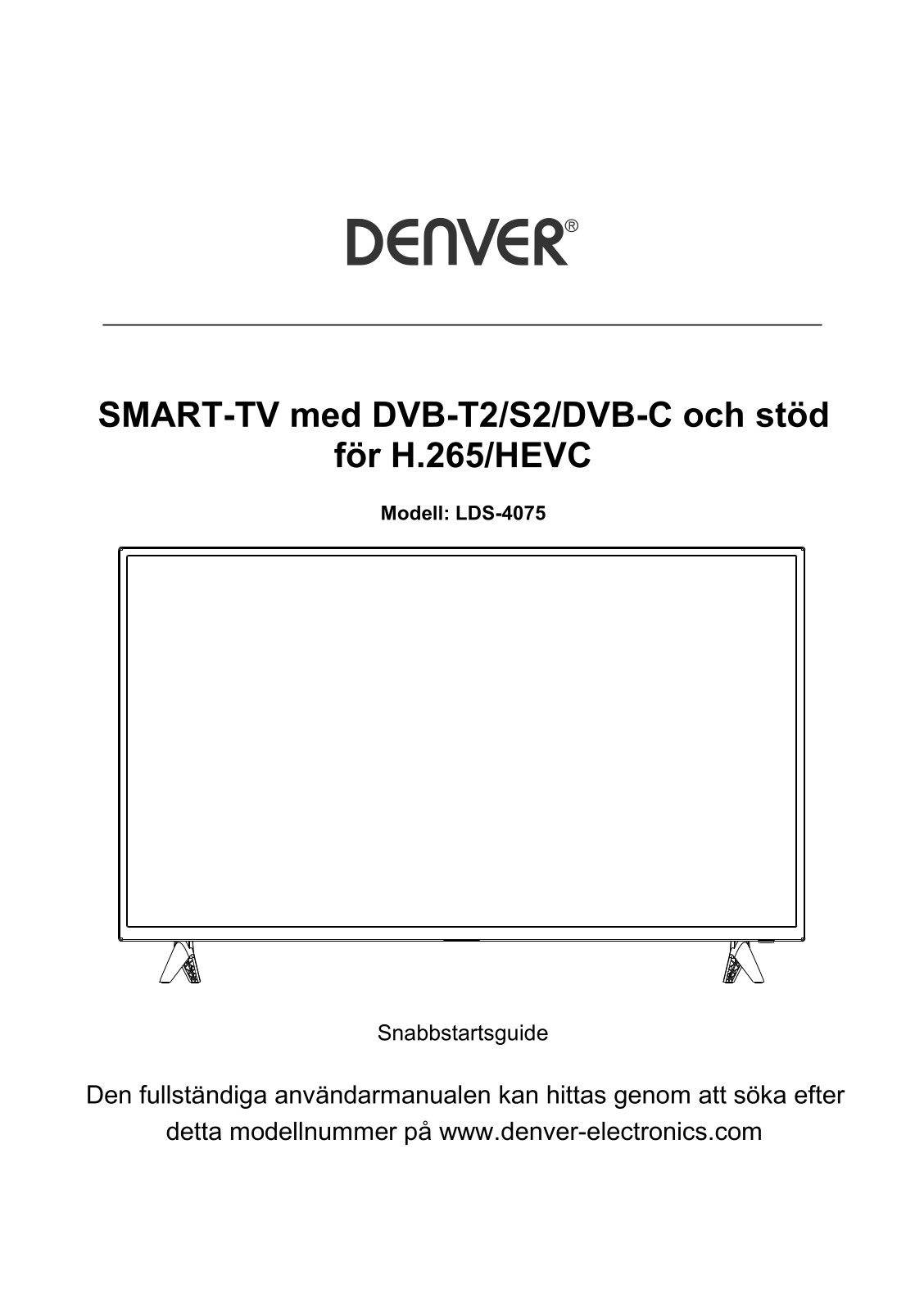 DENVER LDS-4075 Quick start guide - ManualMachine.com