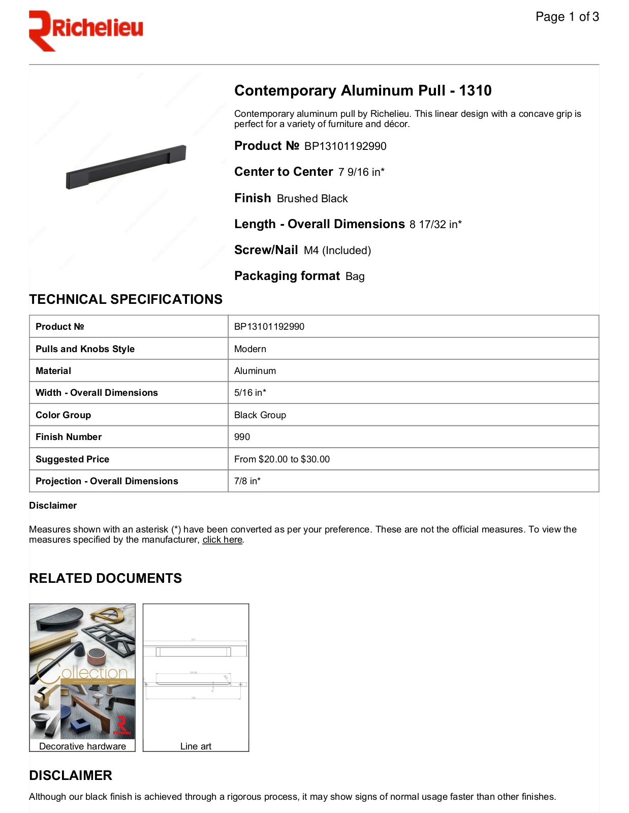 Richelieu RHC10521 Specifications - ManualMachine.com