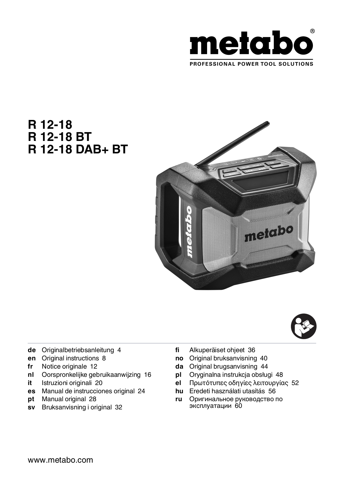 Metabo R 12-18 BT Manual