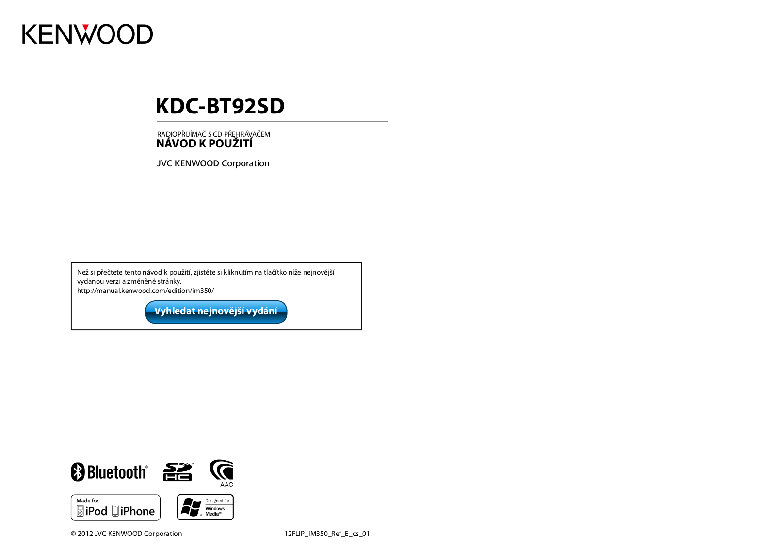 Kenwood KDC-BT92SD User Manual