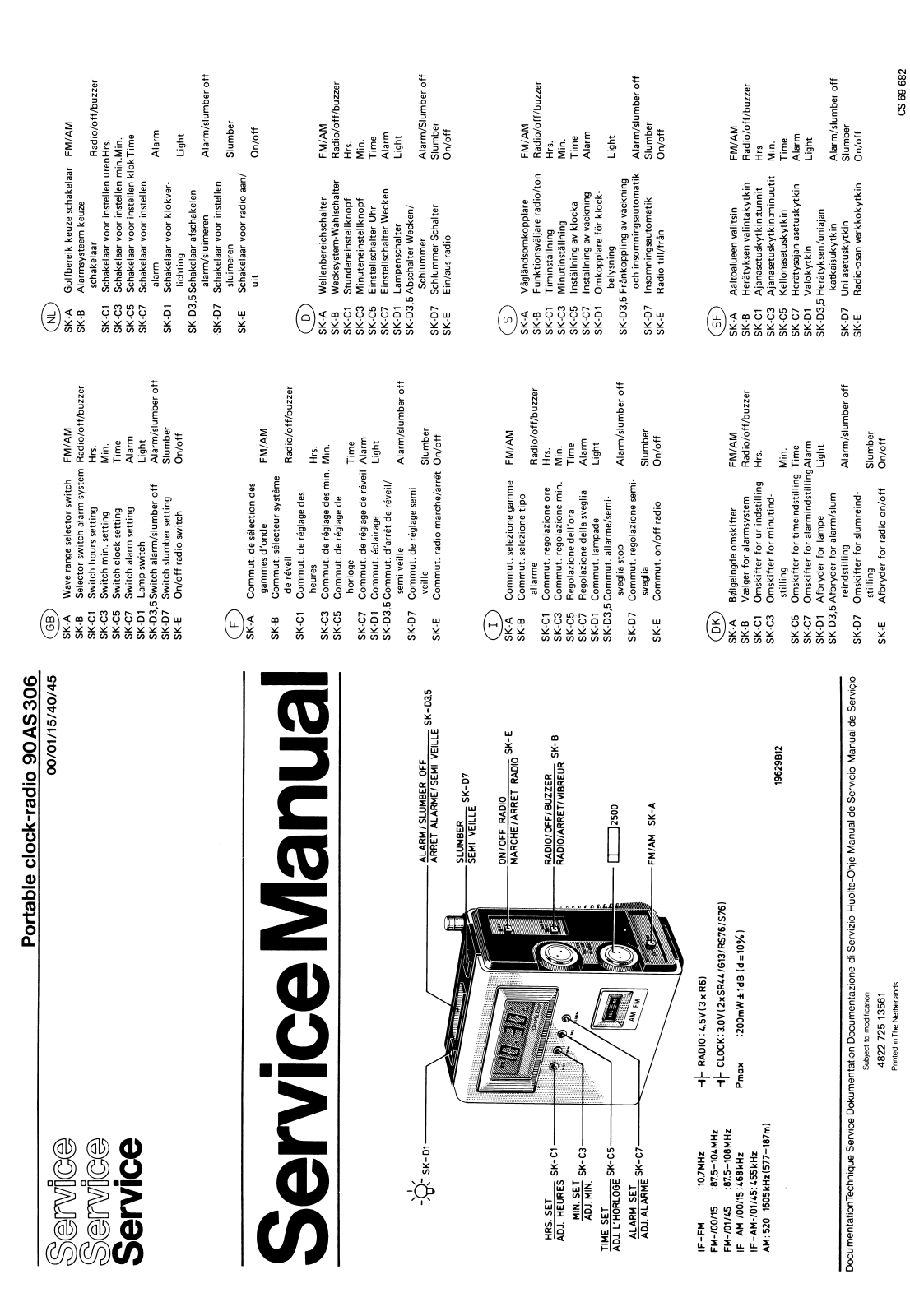 Philips Portable Clock Radio Service Manual