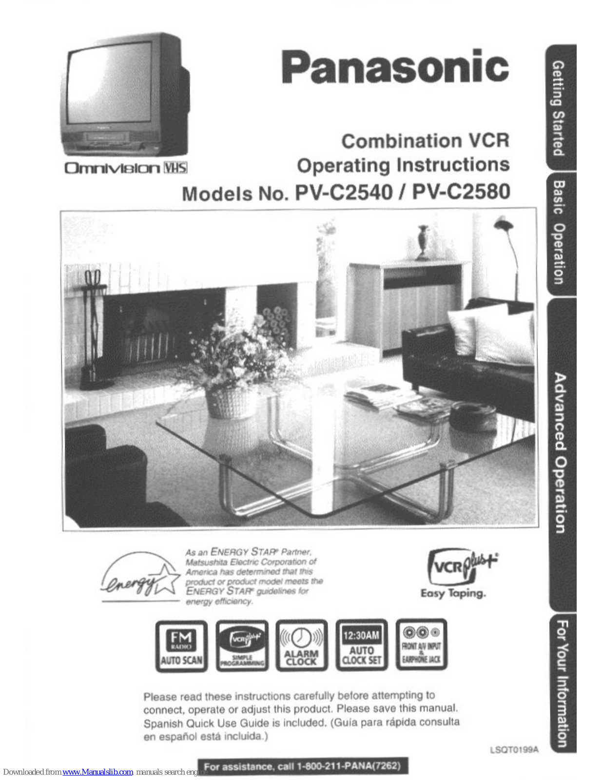 Panasonic OmniVision PV-C2540, OmniVision PV-C2580 Operating Manual