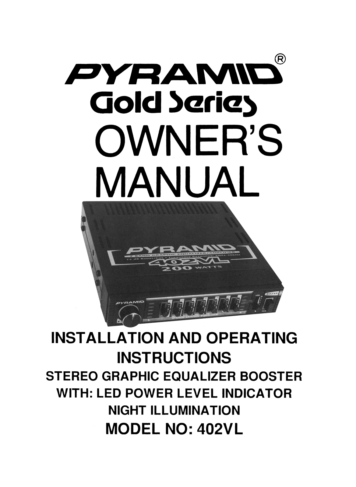 Pyramid 402VL User Manual