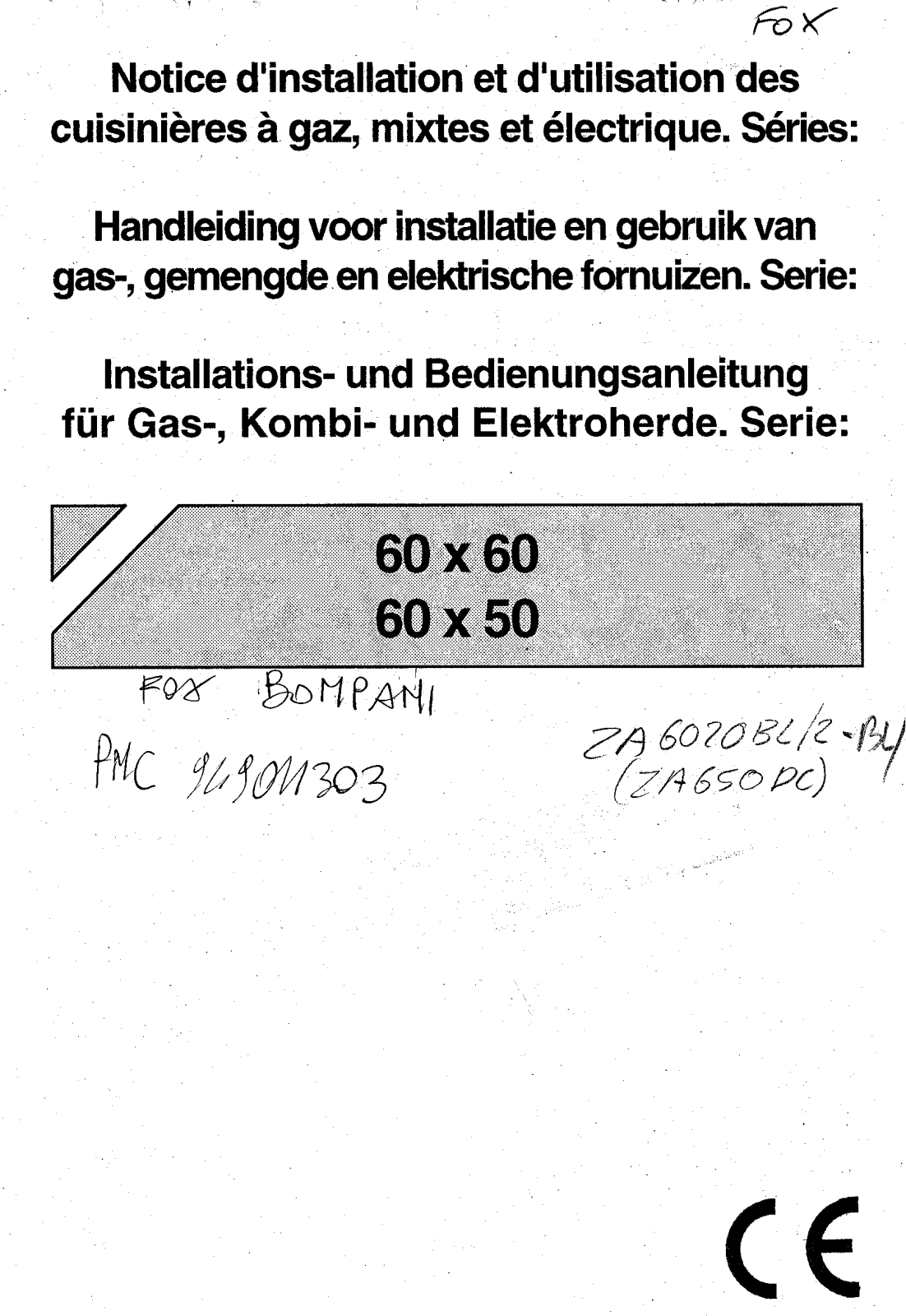 Zanussi ZA6020BL/2, ZA6020BL/1 User Manual